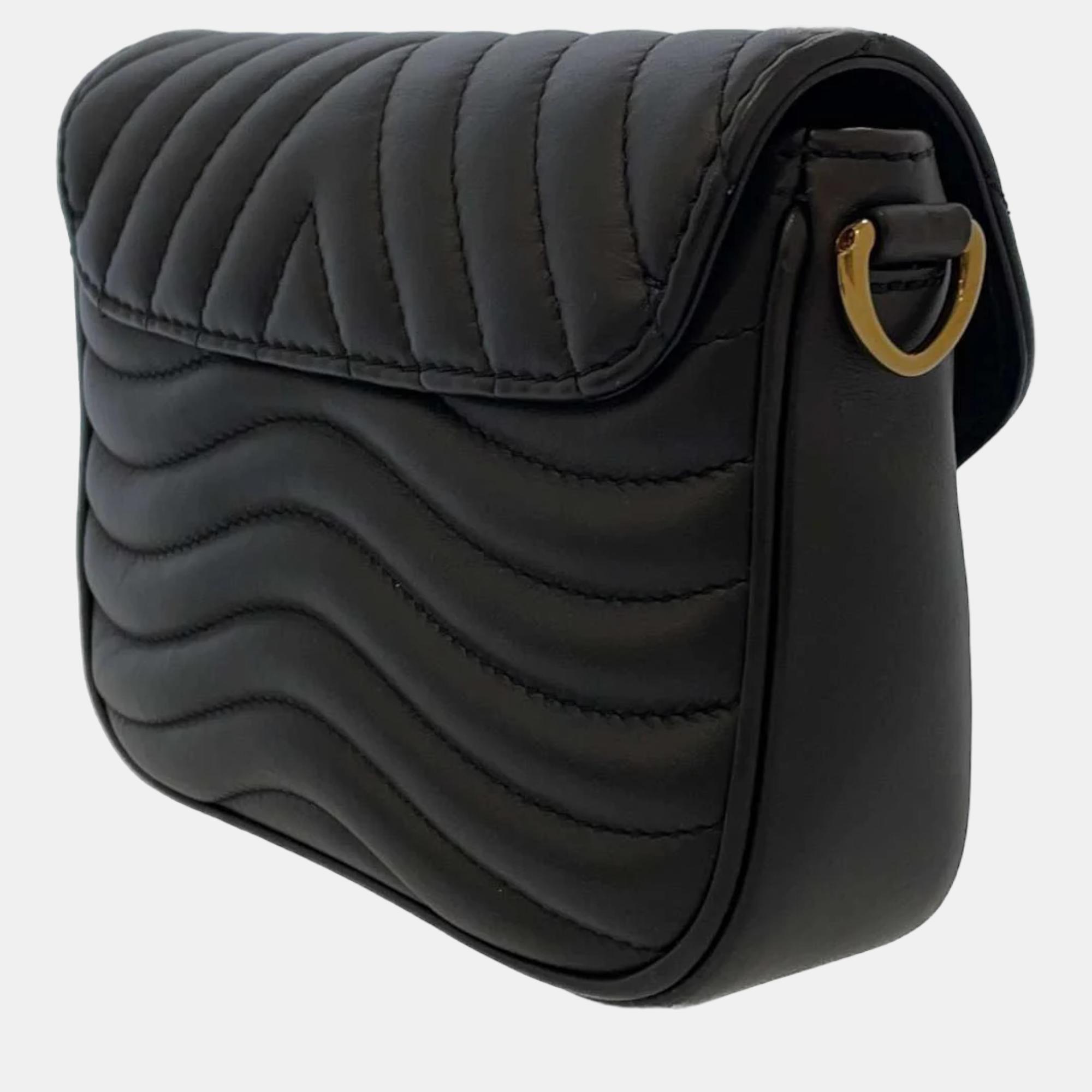 

Louis Vuitton Black Leather New Wave Bag