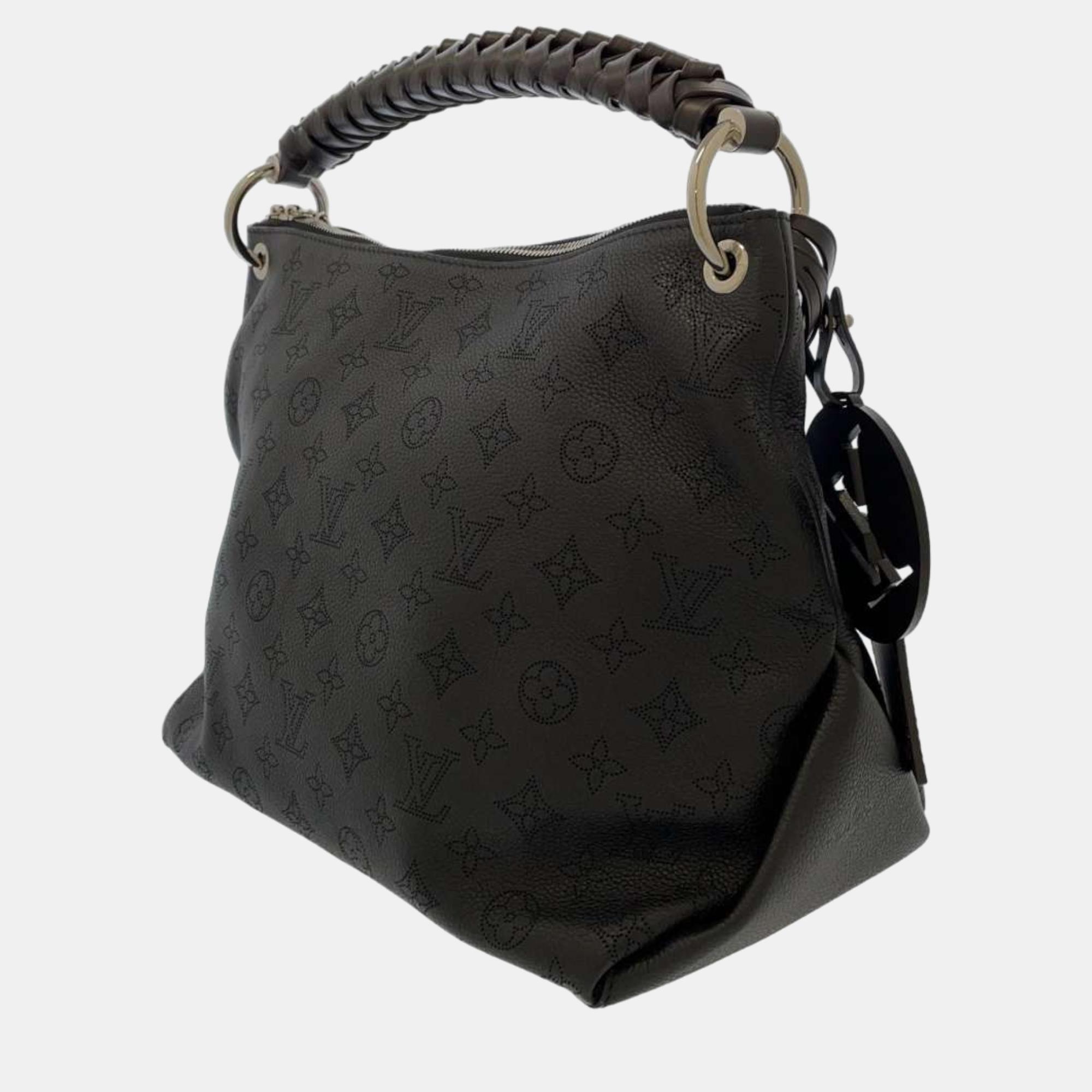 

Louis Vuitton Black Mahina Leather Beaubourg Hobo Bag