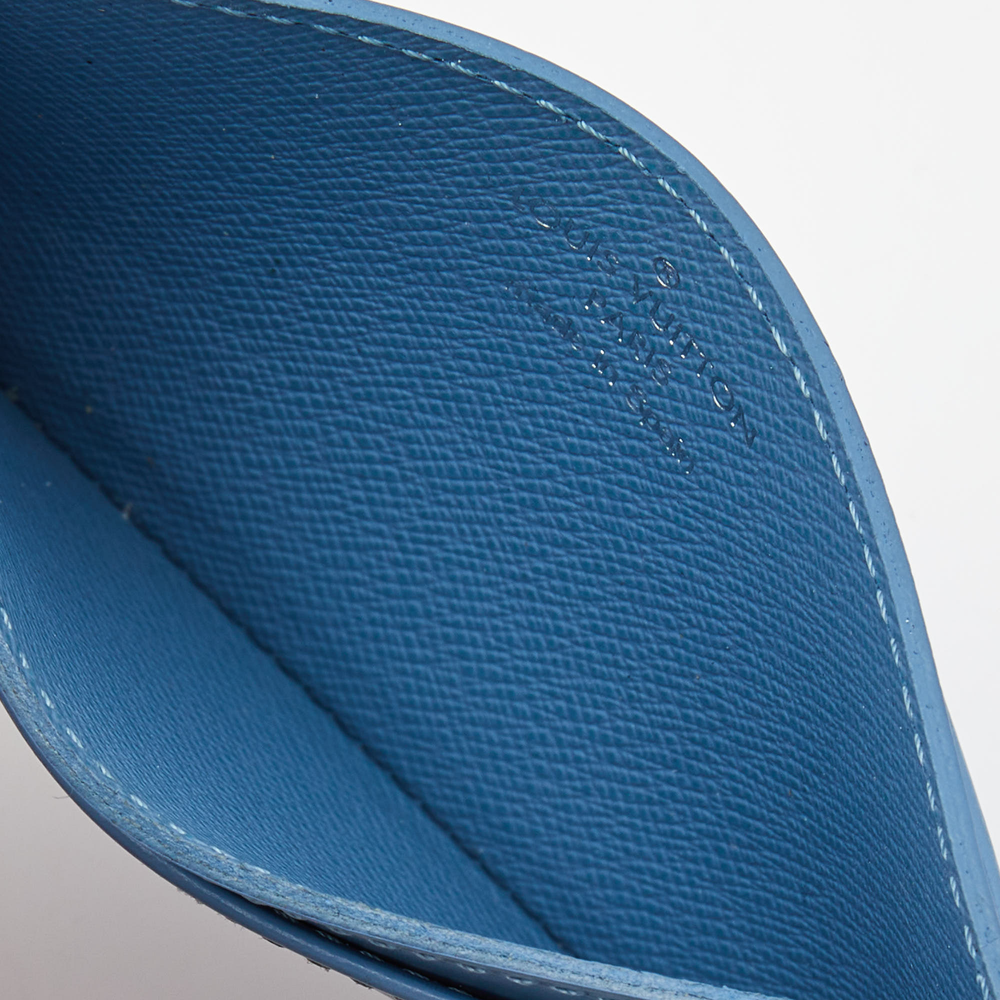 

Louis Vuitton Lagoon Epi Leather Card Holder, Blue