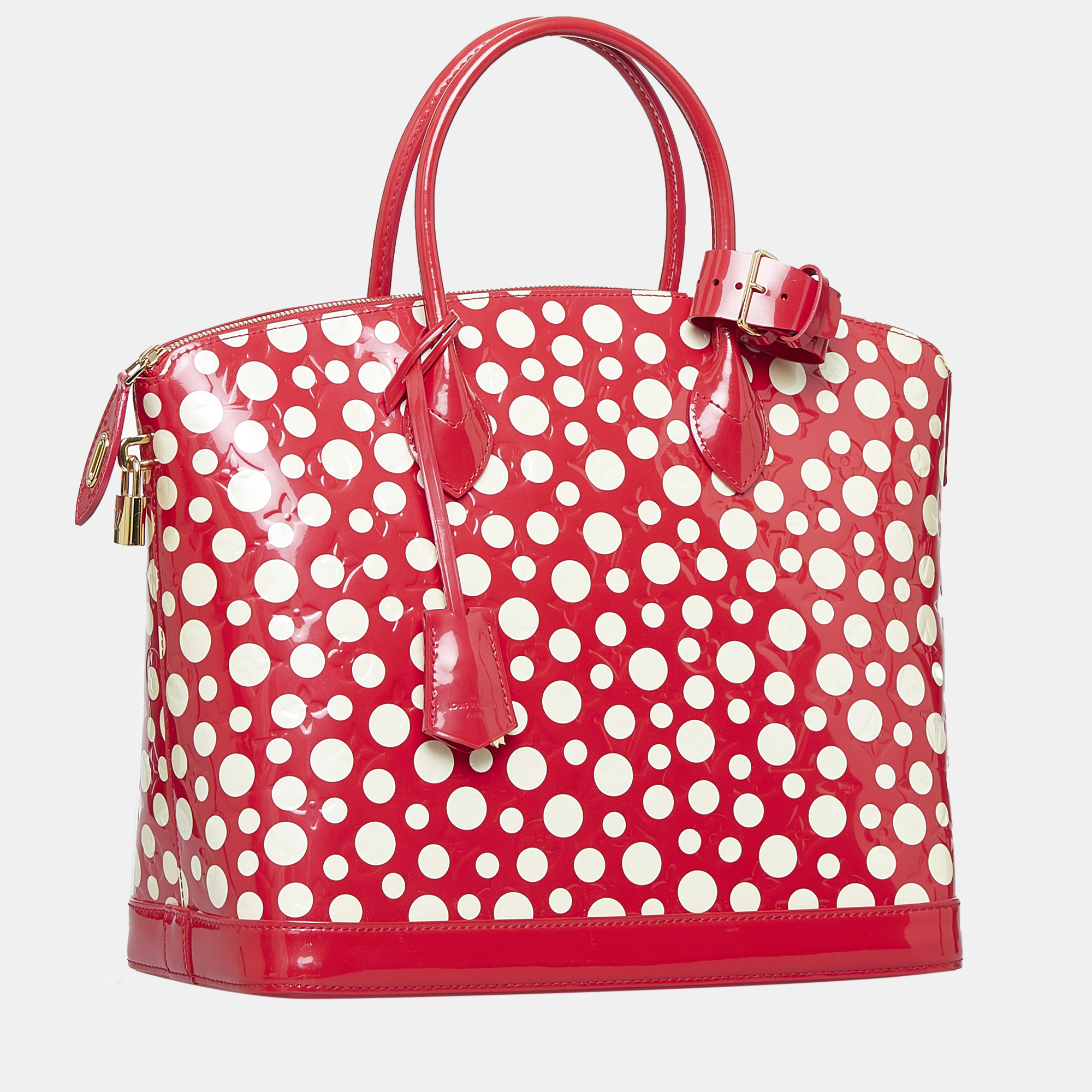 

Louis Vuitton Red/White Monogram Vernis Kusama Infinity Dots Lockit MM