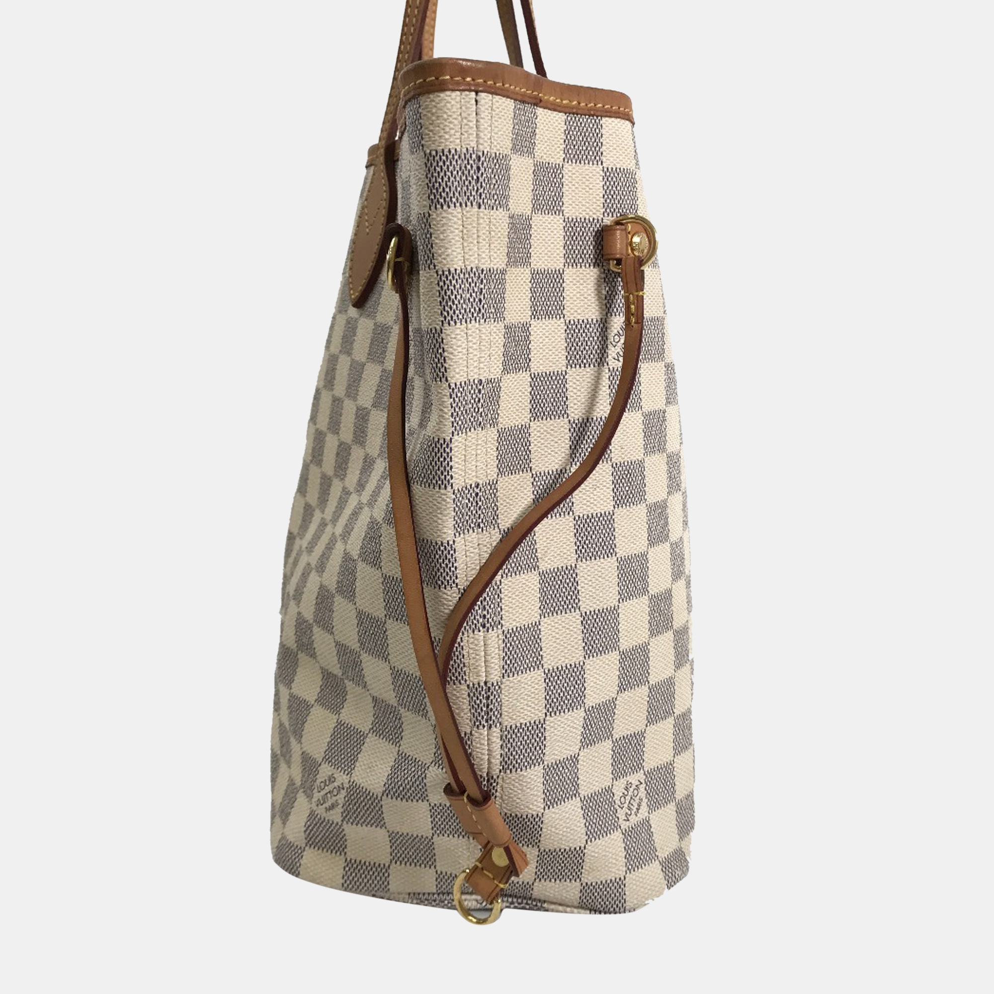 

Louis Vuitton White Canvas Damier Azur Neverfull MM Tote Bag