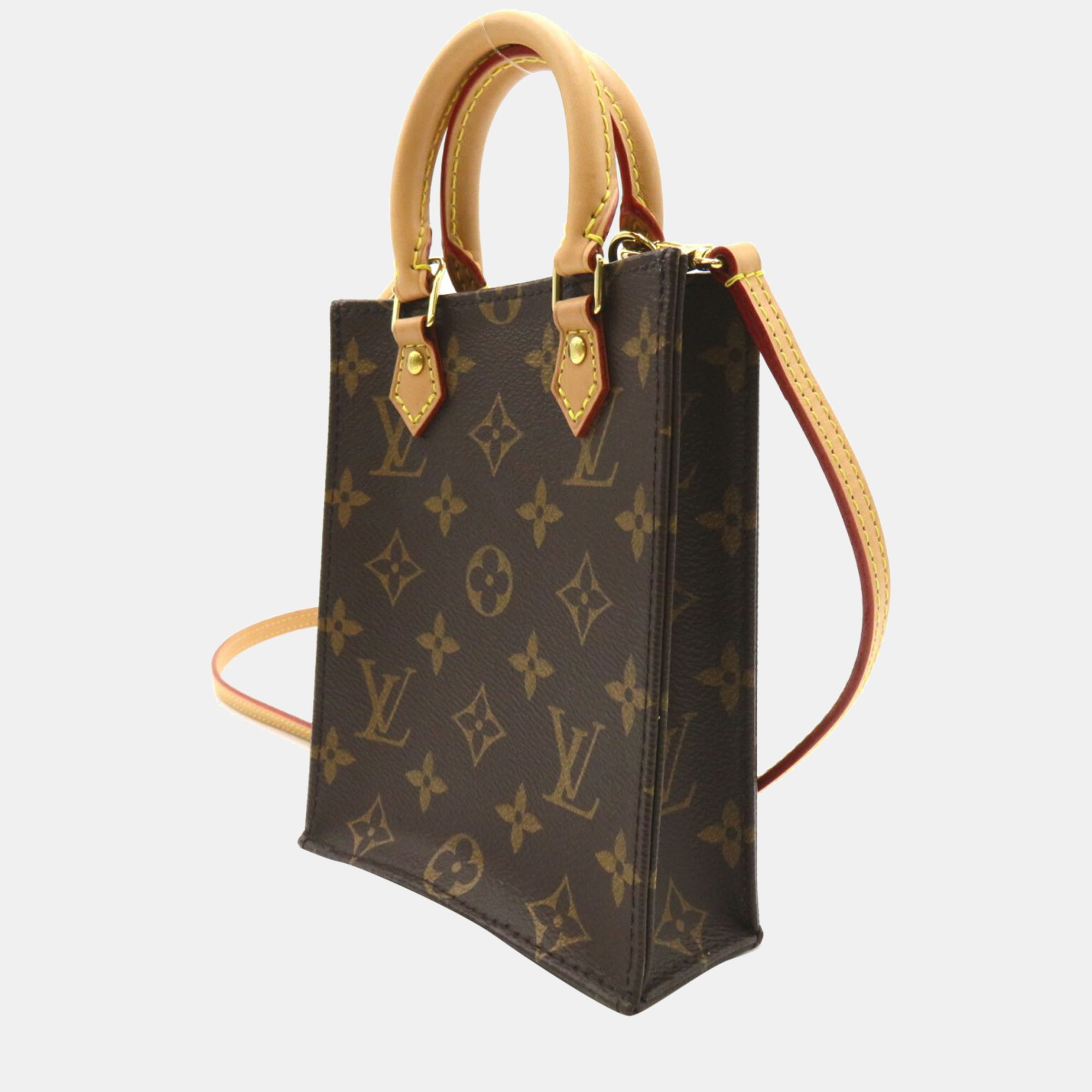 

Louis Vuitton Brown Canvas Monogram Petit Sac Plat Crossbody Bag