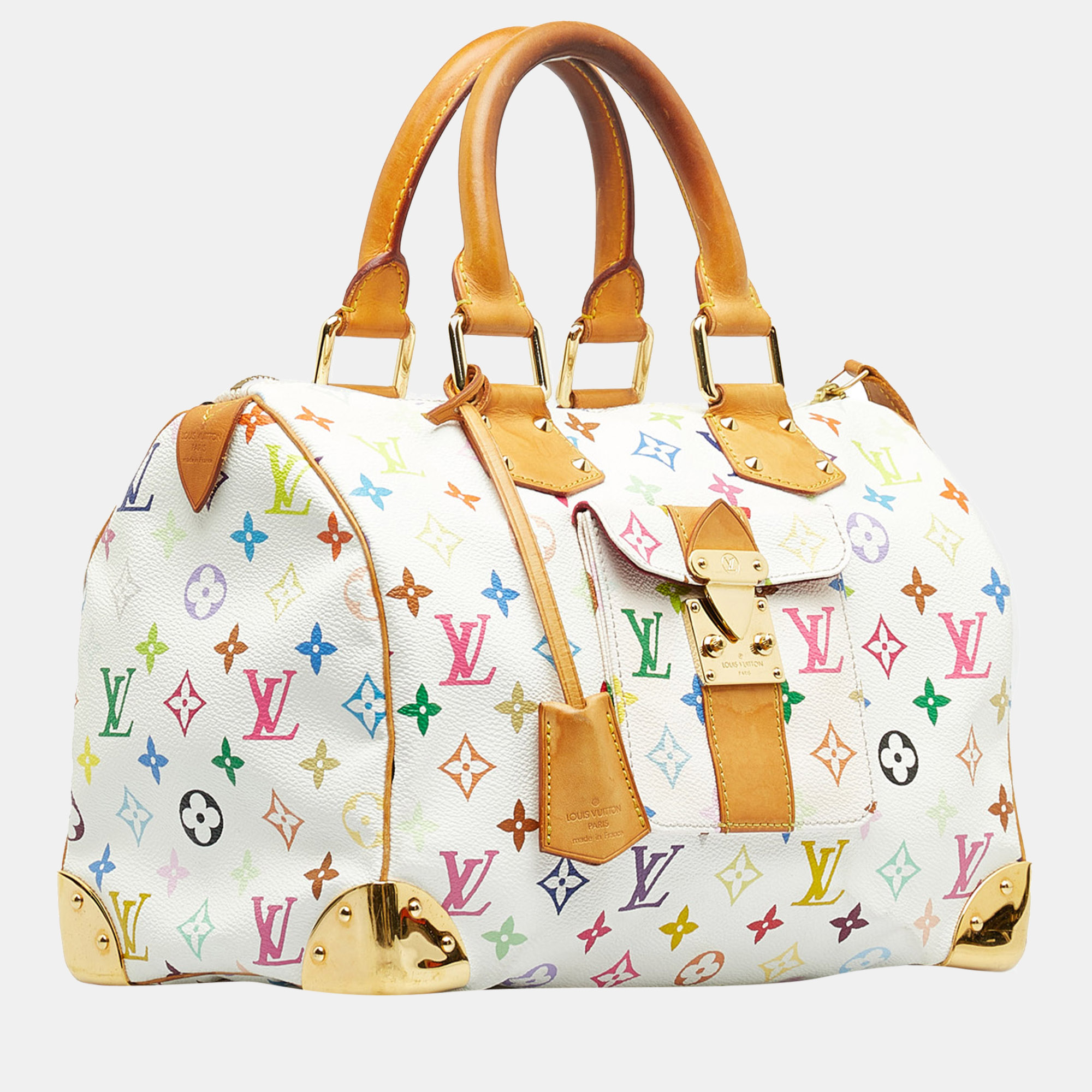 

Louis Vuitton White Monogram Multicolore Speedy 30