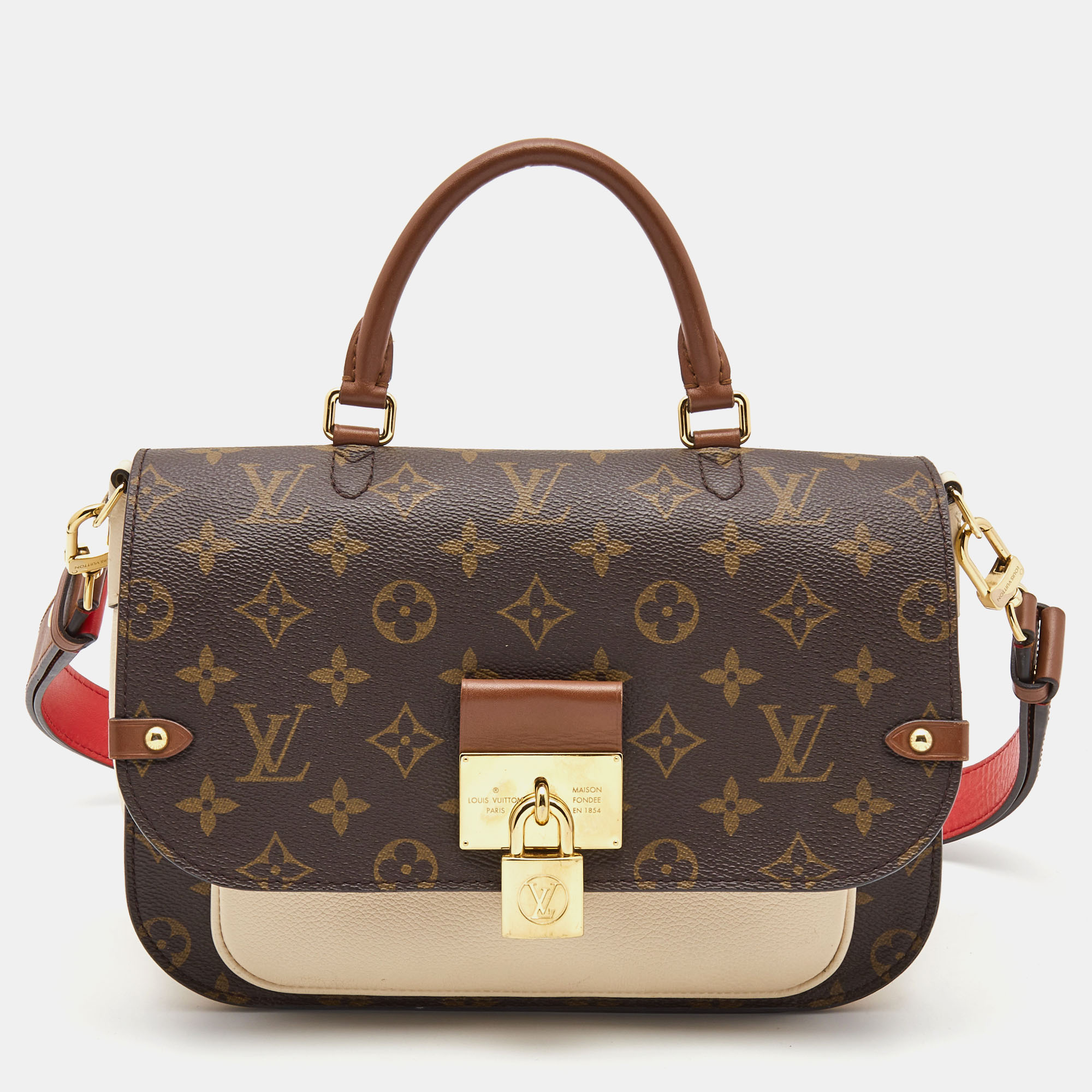 Louis Vuitton Creme Monogram Canvas and Leather Vaugirard Bag