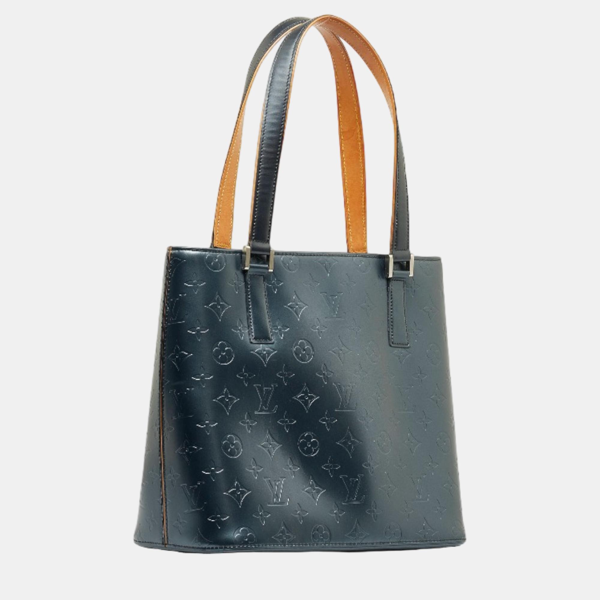 

Louis Vuitton Blue Monogram Mat Stockton Tote Bag