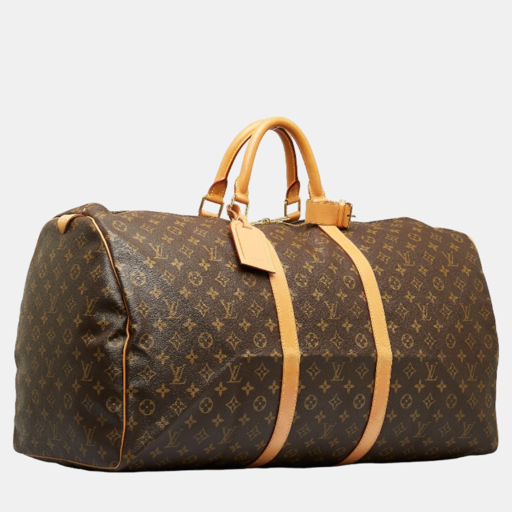 

Louis Vuitton Brown Canvas Monogram Keepall 60 Travel Bag
