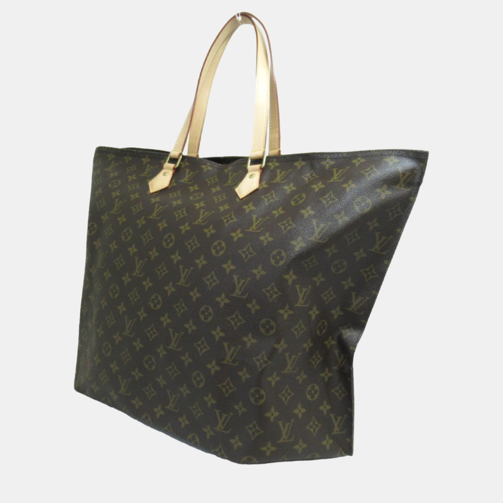 

Louis Vuitton Brown Canvas Leather Monogram All In MM Tote Bag