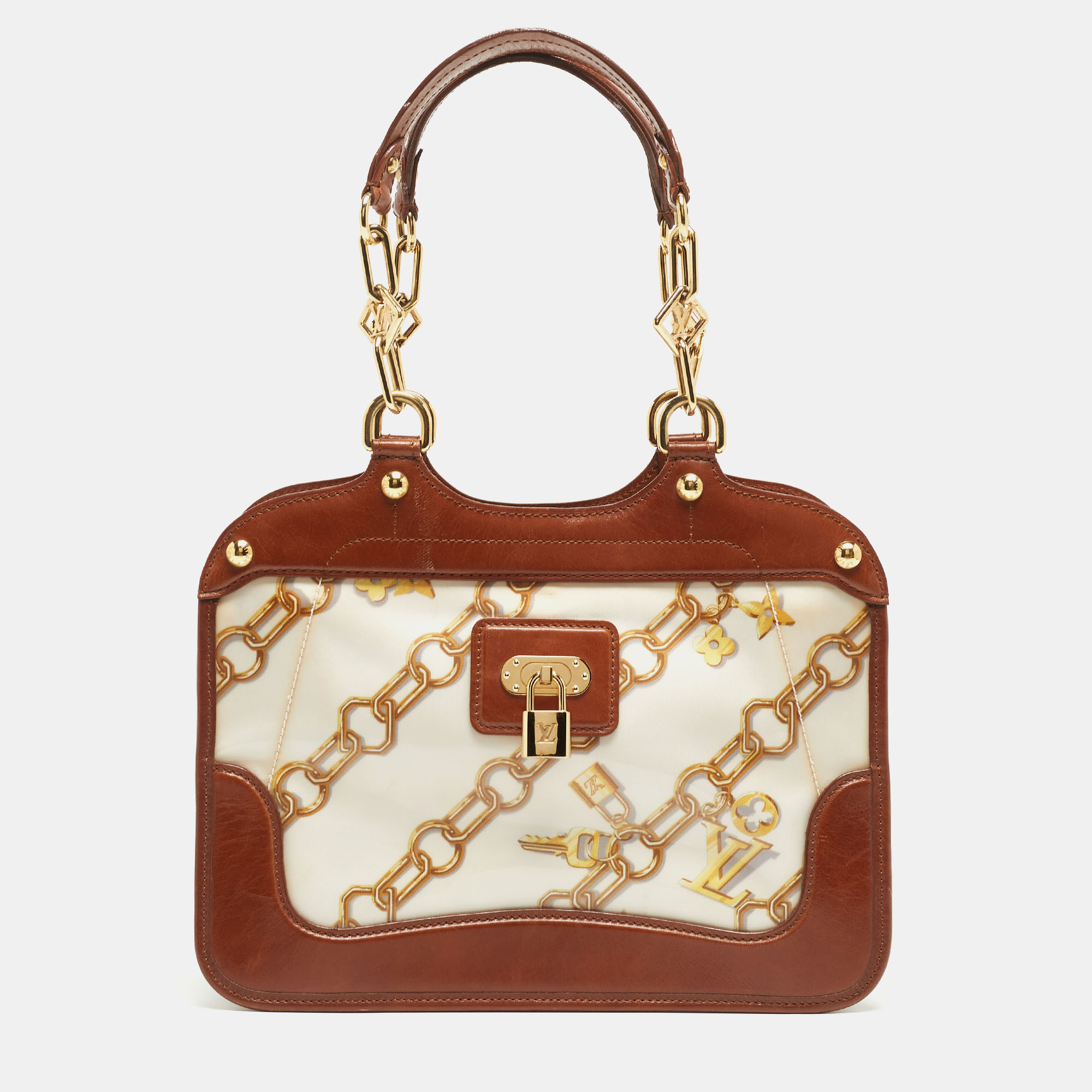 

Louis Vuitton Brown/White Monogram Charms Leather and Vinyl Linda Bag