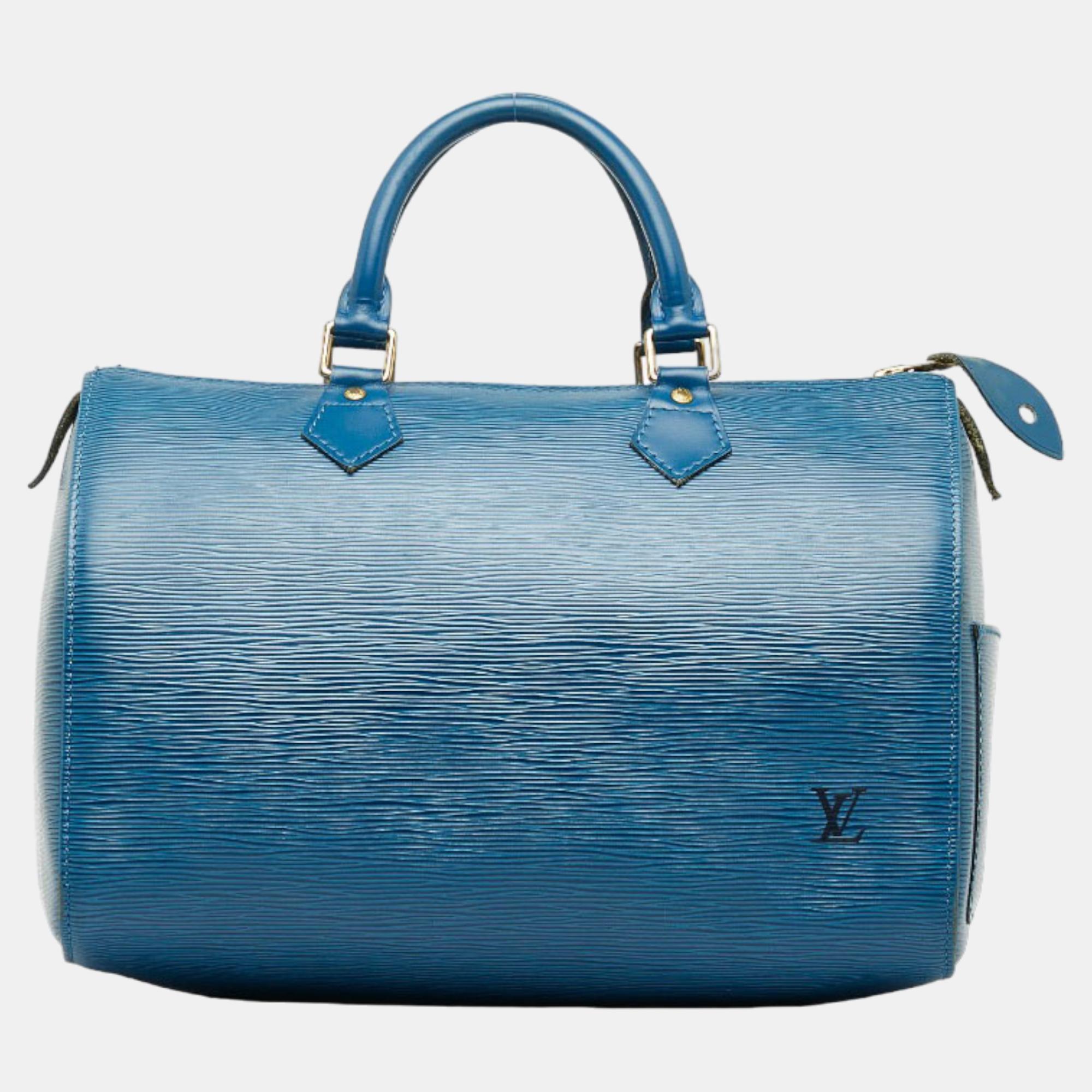 Louis Vuitton Blue Epi Leather Speedy 30 – Maidenlane Designer Consignment