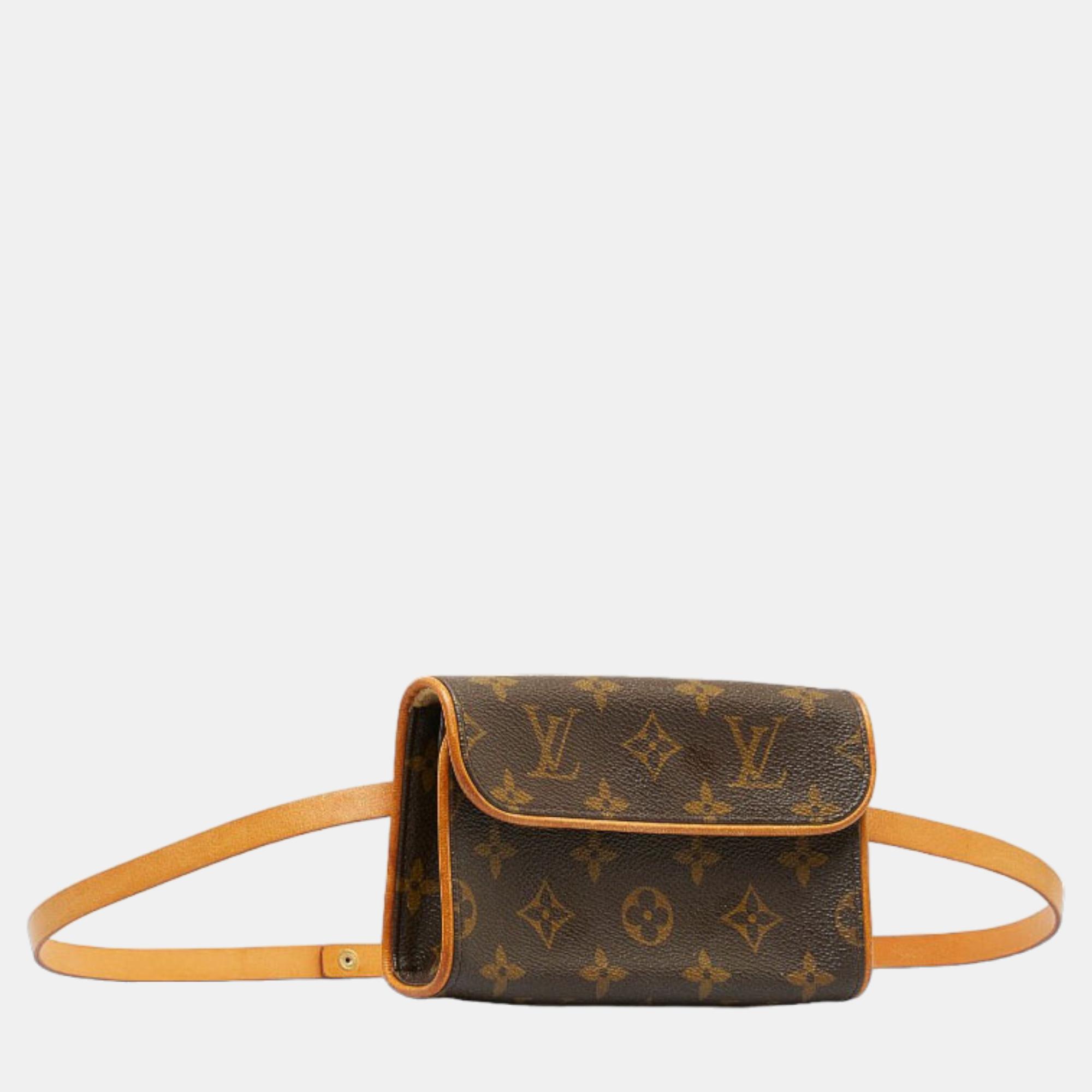 

Louis Vuitton Brown Canvas Monogram Pochette Florentine