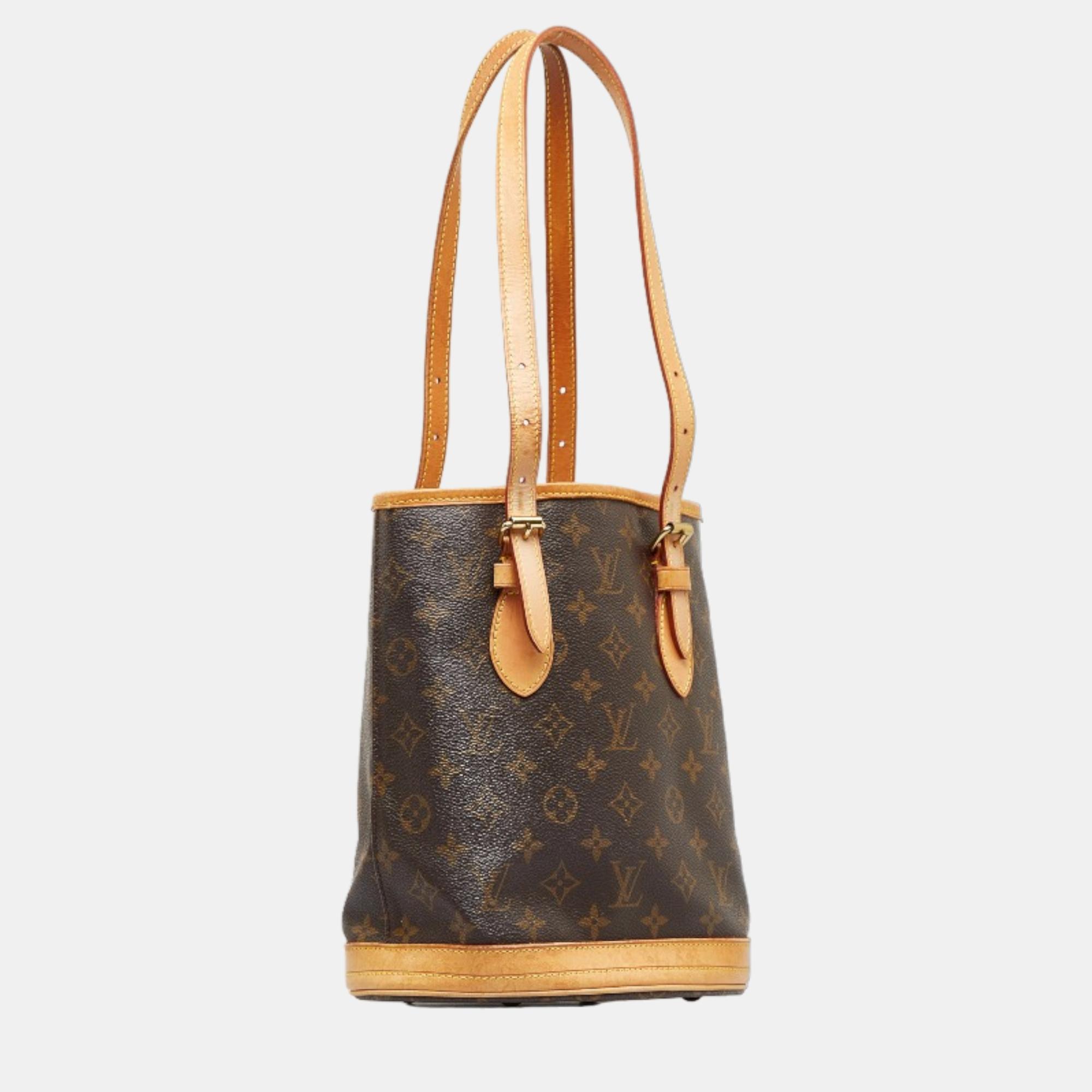 

Louis Vuitton Brown Canvas Monogram Petite Bucket