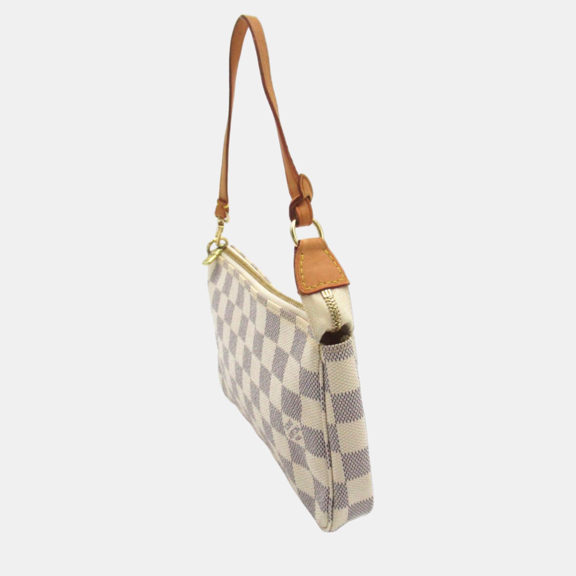 

Louis Vuitton White Canvas Damier Azur Pochette Accesoires bag