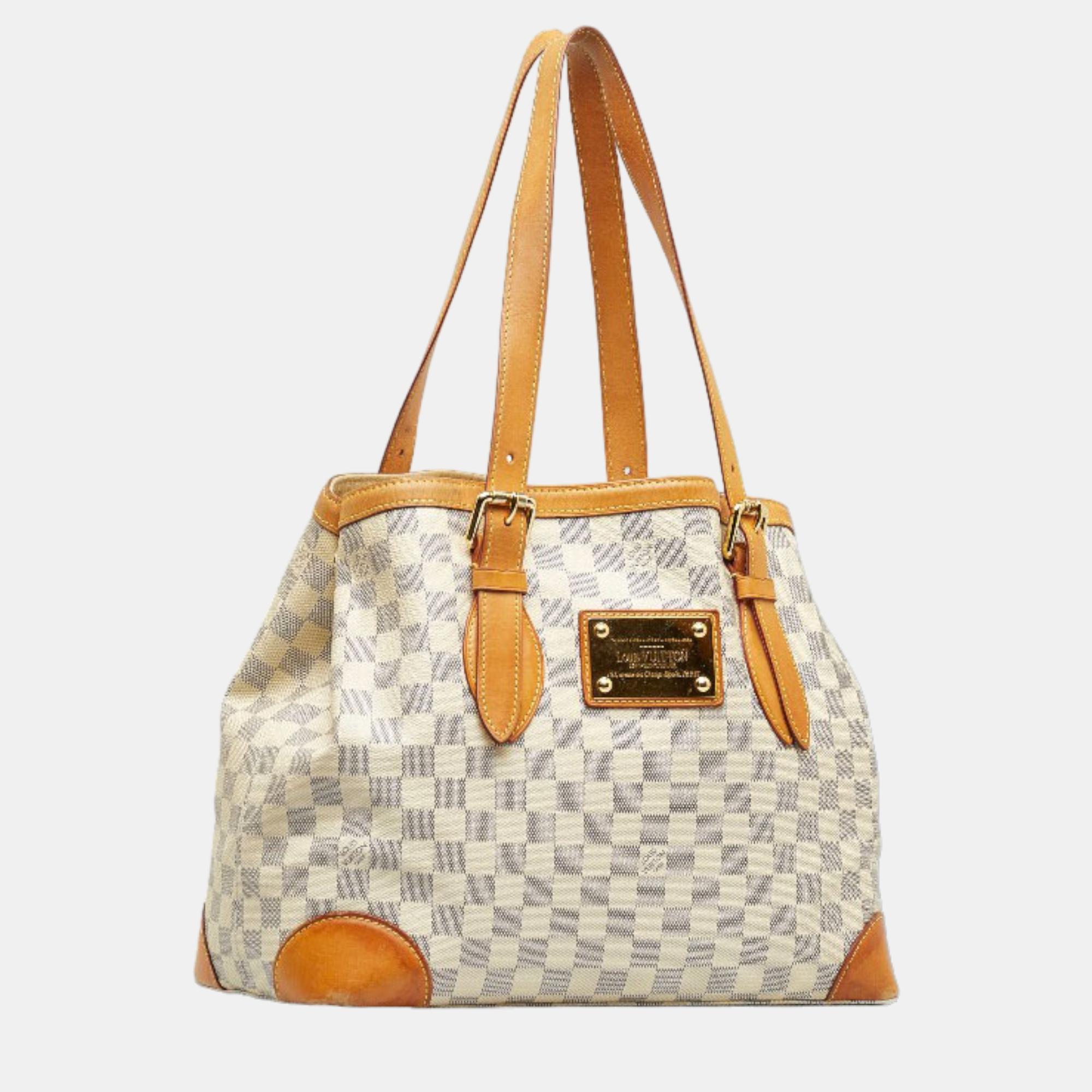 

Louis Vuitton White Canvas Damier Azur Hampstead MM