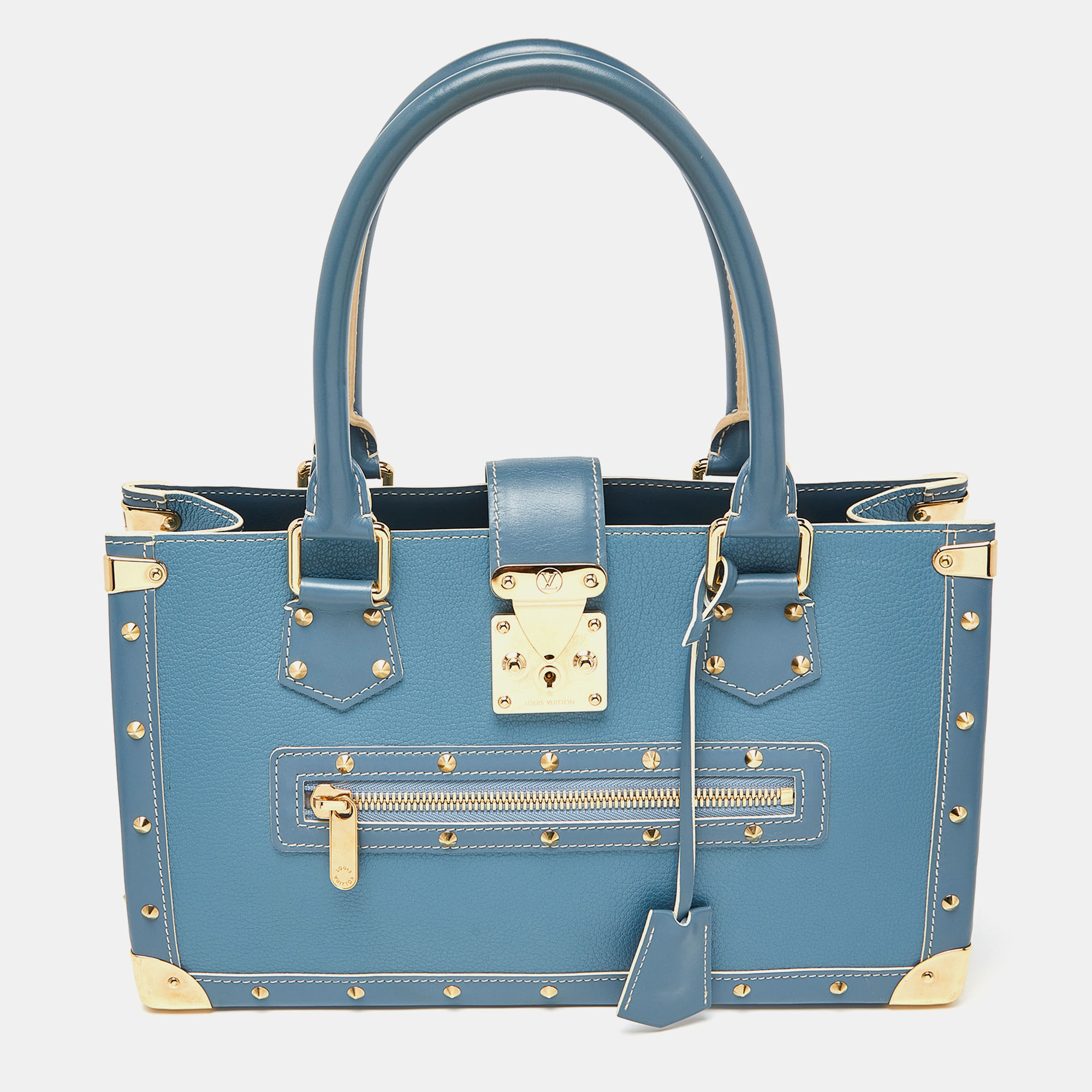 Pre-owned Louis Vuitton Blue Leather Suhali Le Fabuleux Bag