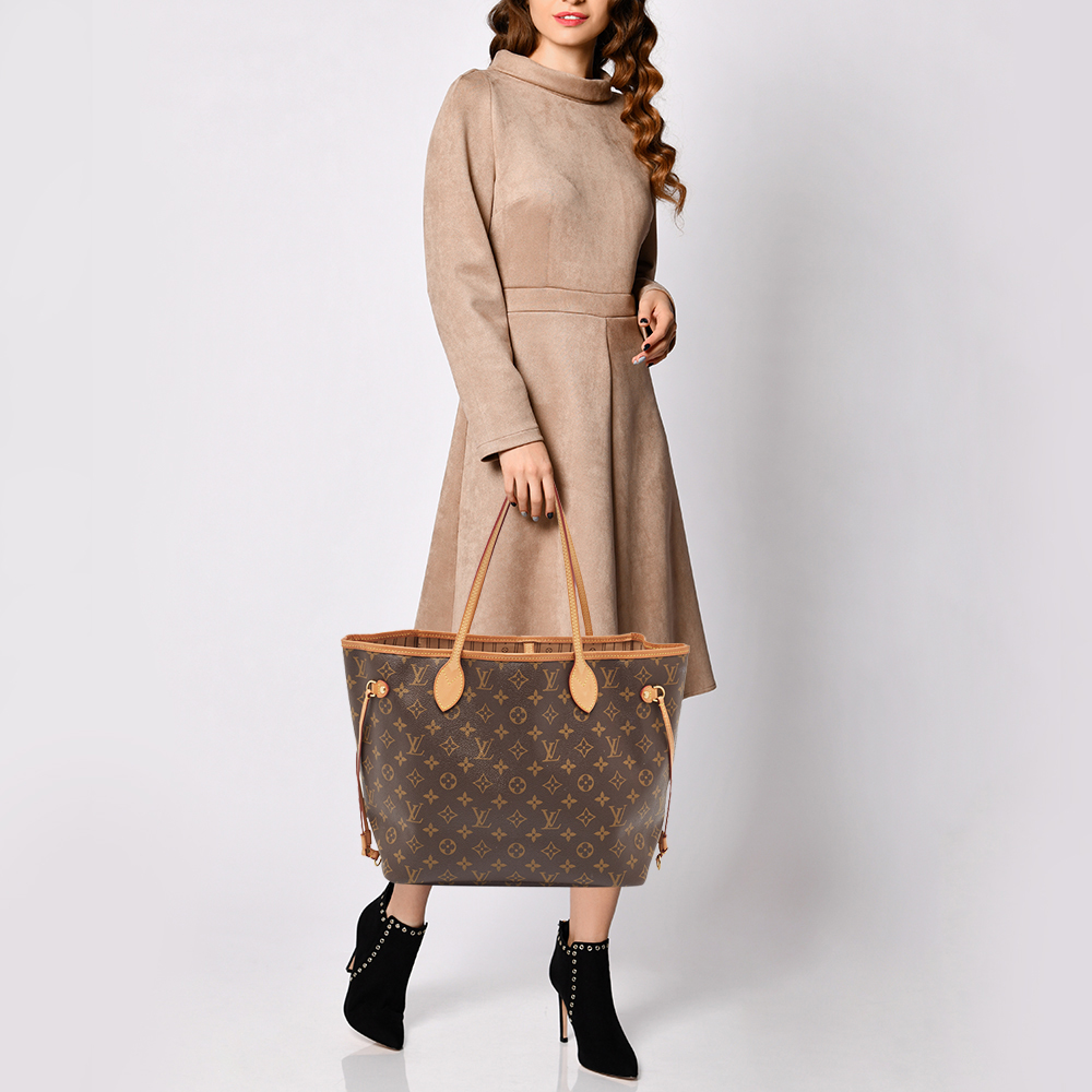 

Louis Vuitton Monogram Canvas Neverfull MM Bag, Brown