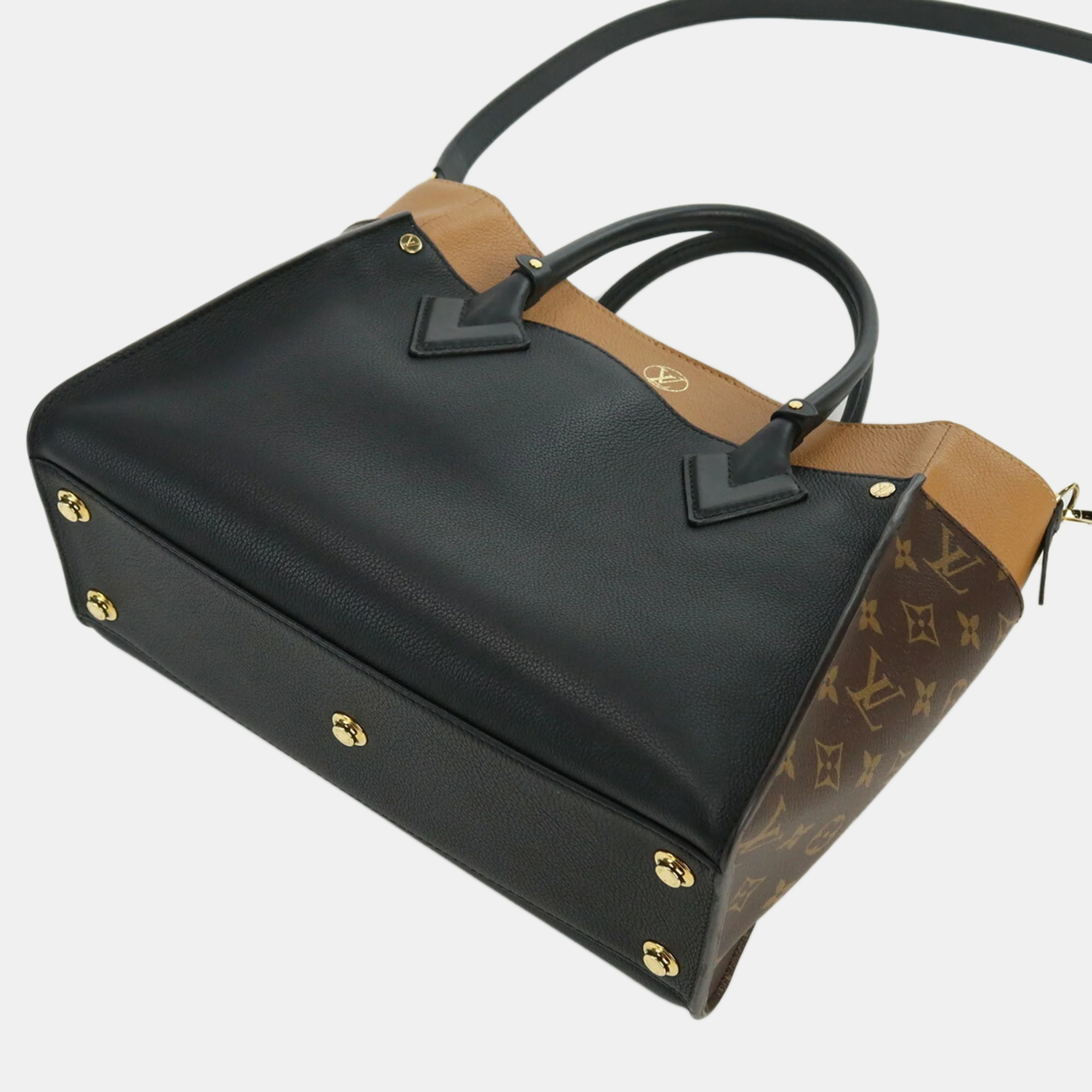 

Louis Vuitton Black Monogram Canvas and Leather On My Side MM Tote Bag