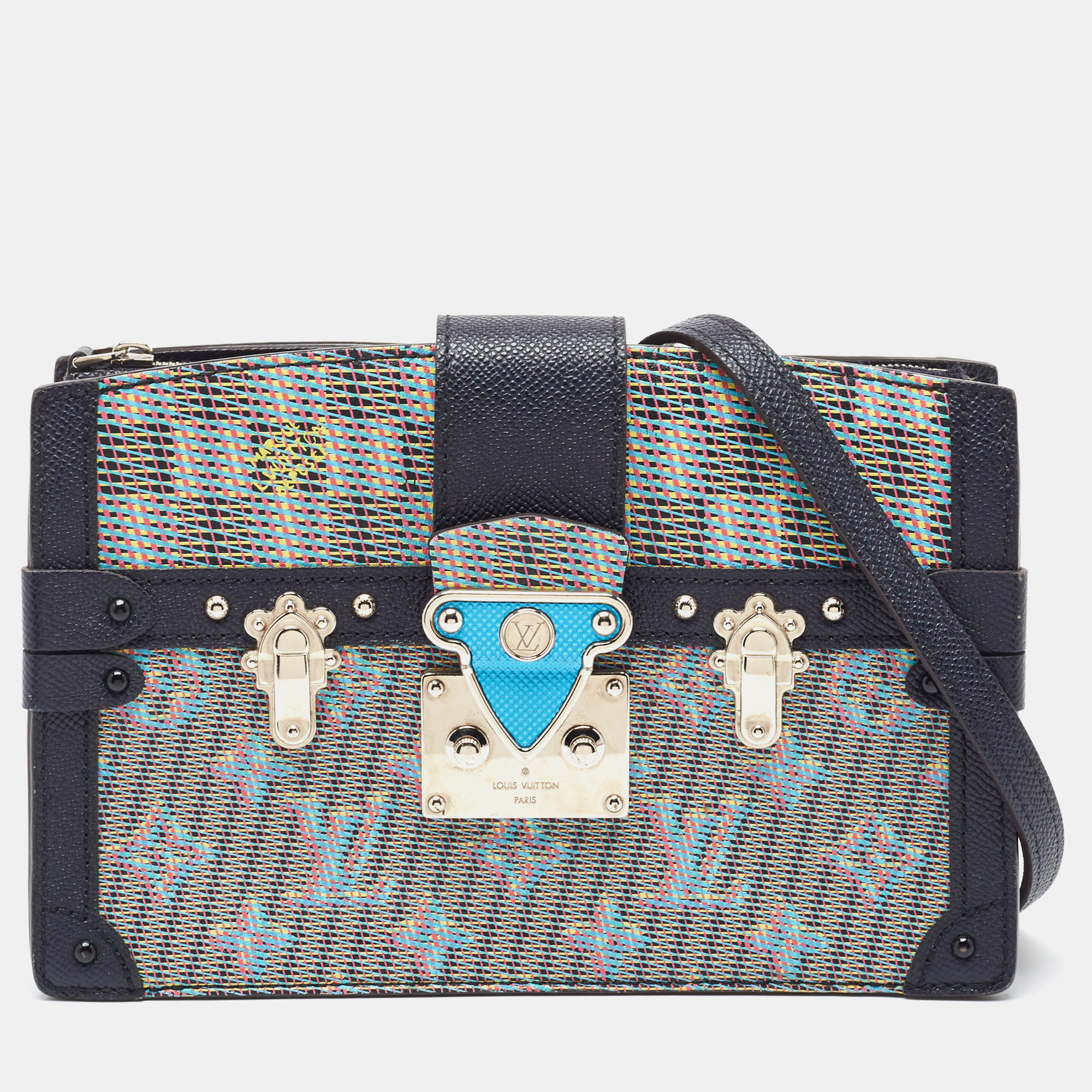 

Louis Vuitton Damier Monogram Canvas LV Pop Trunk Clutch Bag, Blue