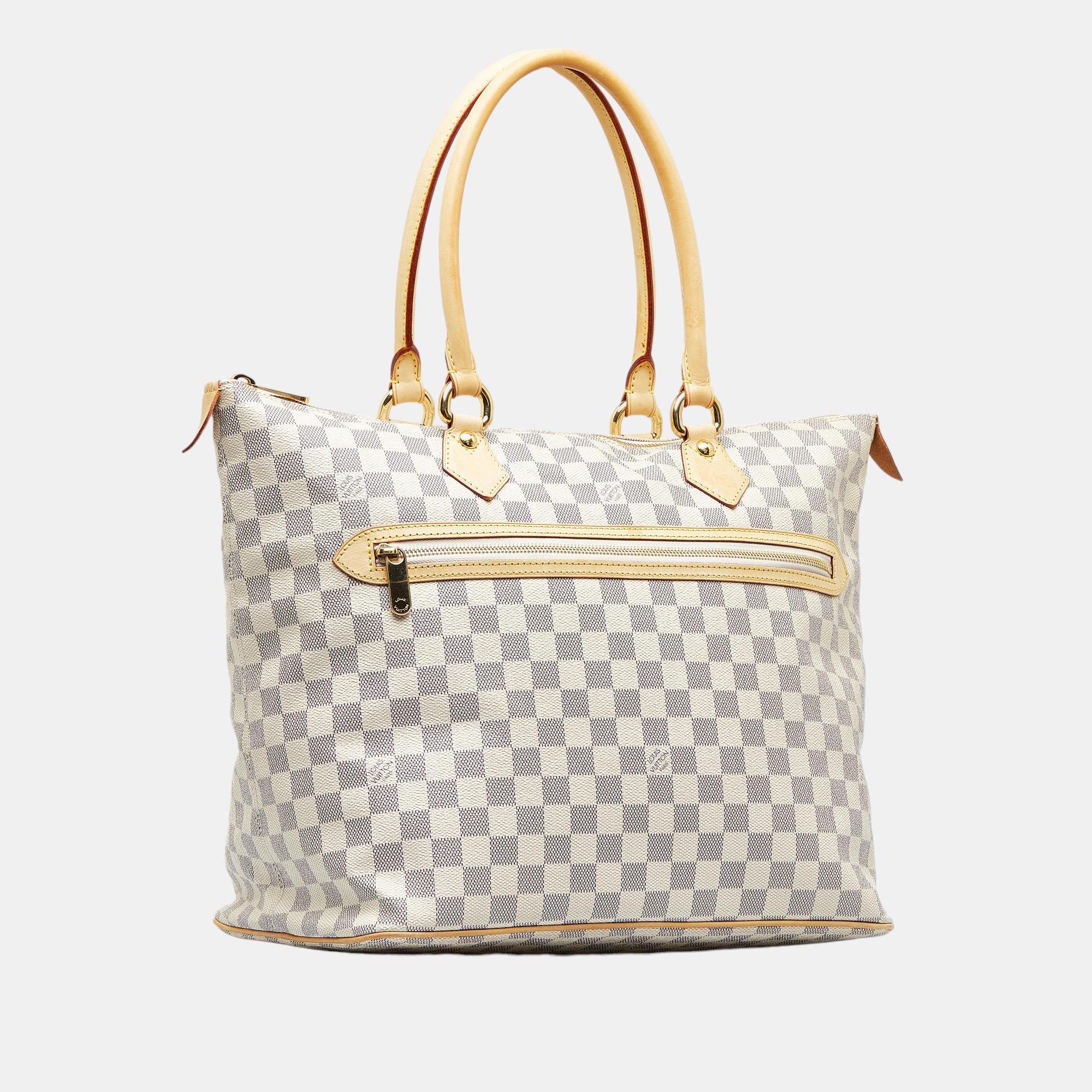 

Louis Vuitton White/Blue Damier Azur Saleya GM