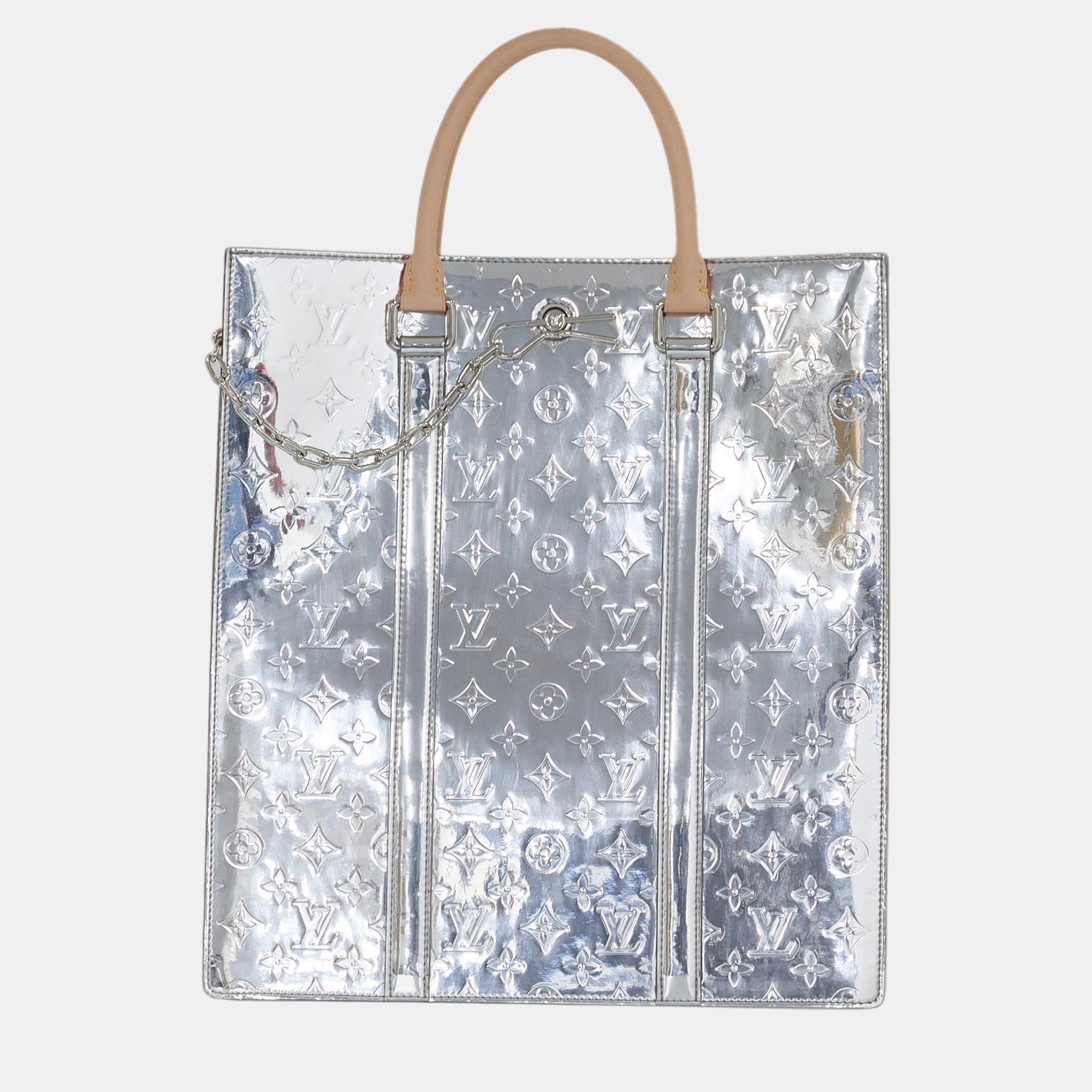 Louis Vuitton silver LV Mirror Miroir Sac Plat Tote Bag