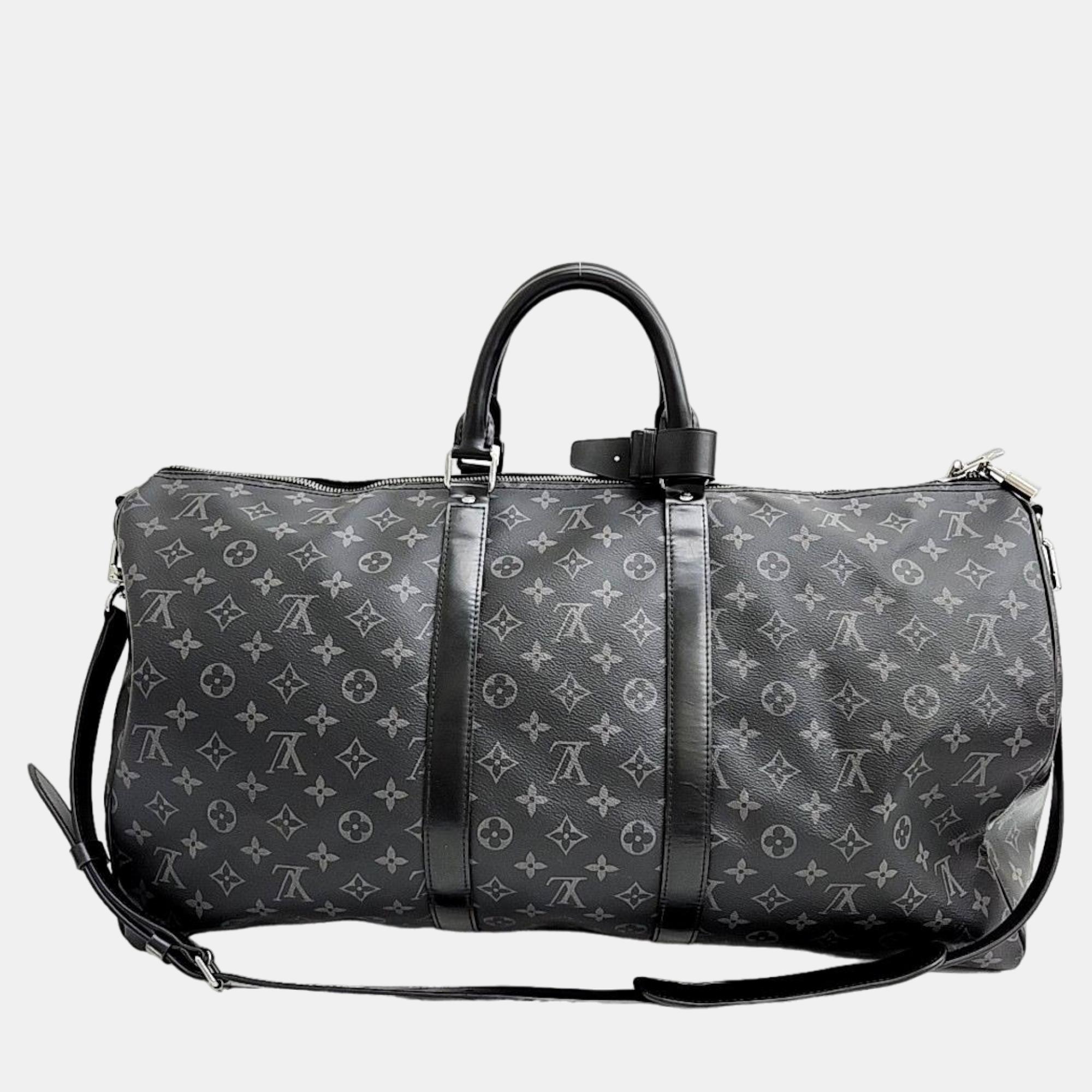

Louis Vuitton Monogram Eclipse Keepall Bandouliére 55 bag, Black