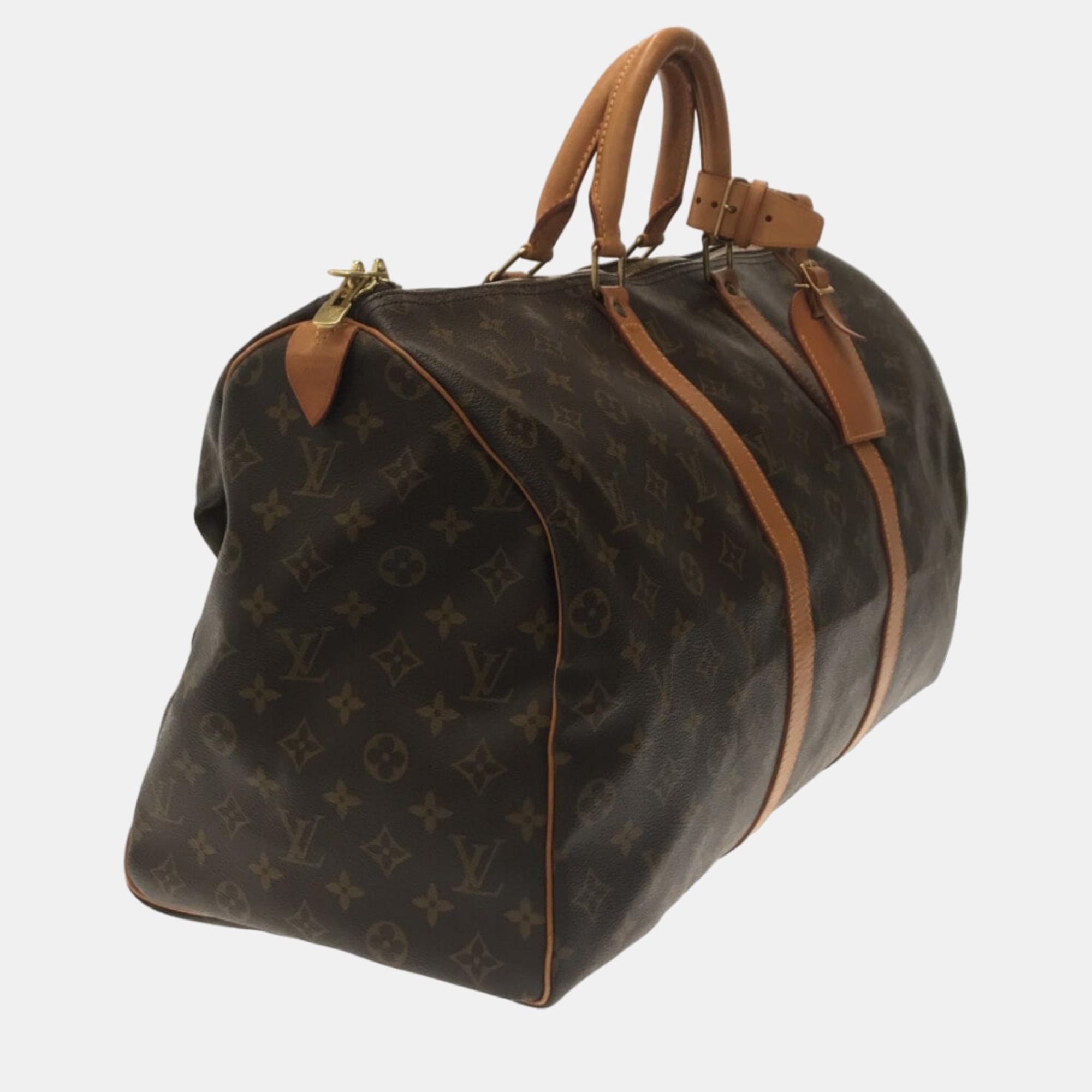 

Louis Vuitton Brown Canvas Keepall 50 travel bag