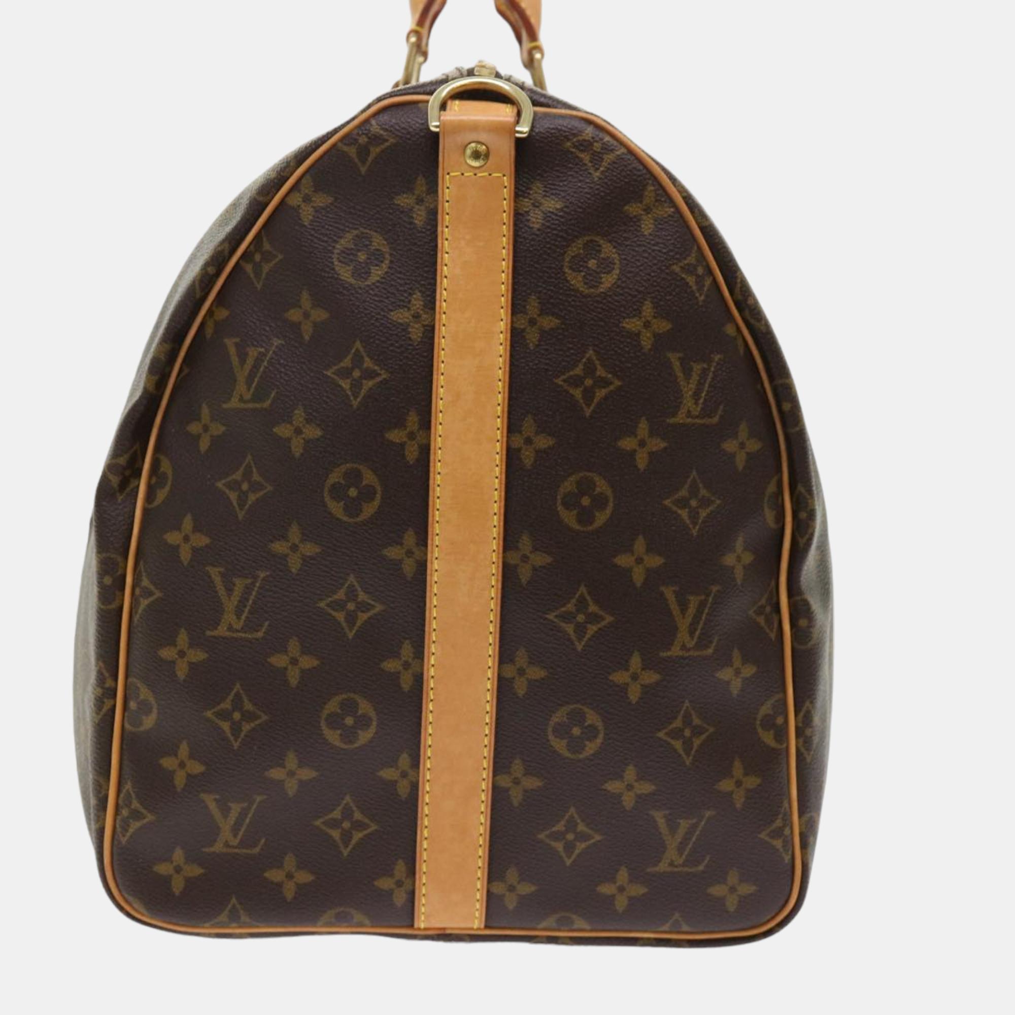 

Louis Vuitton Brown Canvas Keepall 55 travel bag