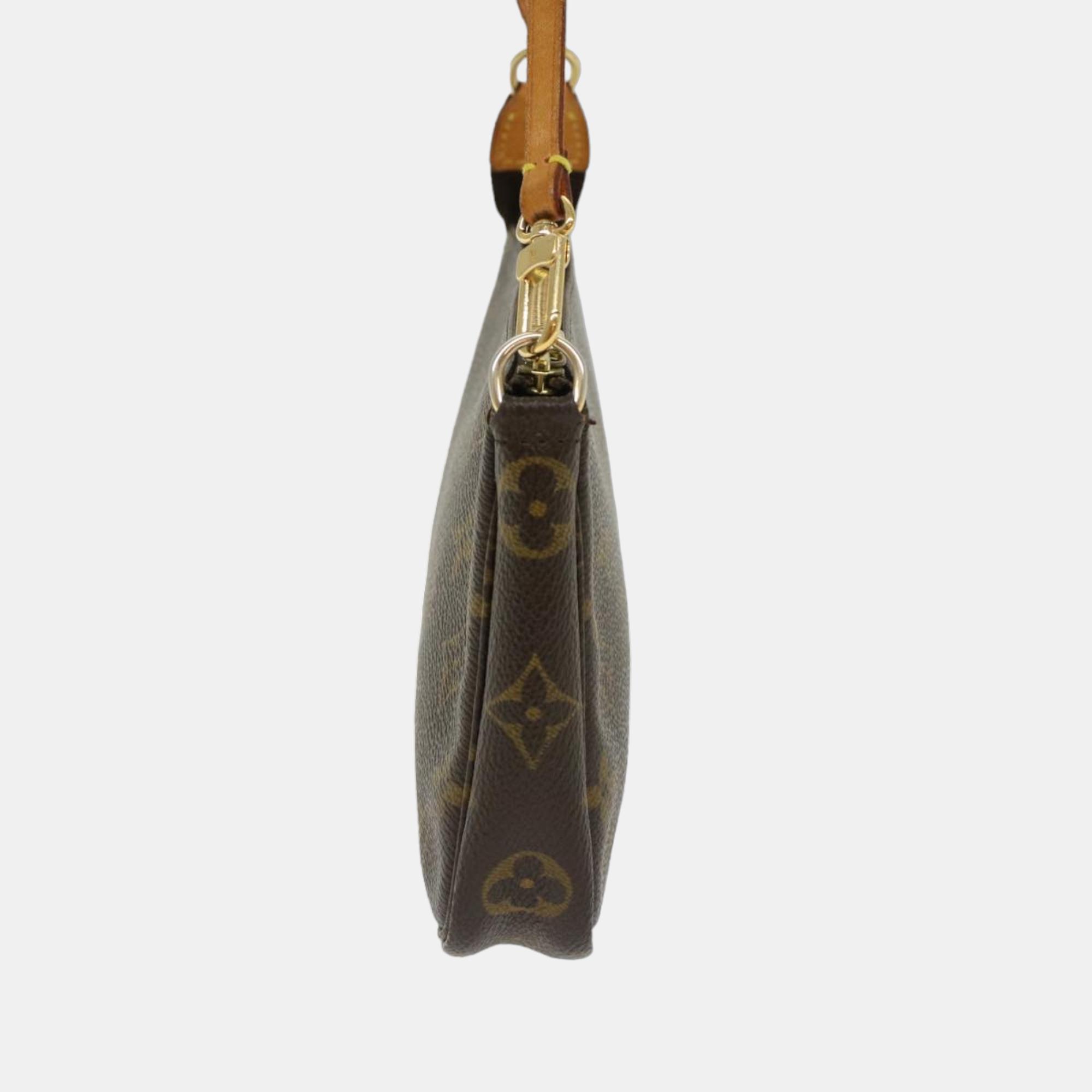 

Louis Vuitton Brown Canvas Pochette accessoires clutch bag