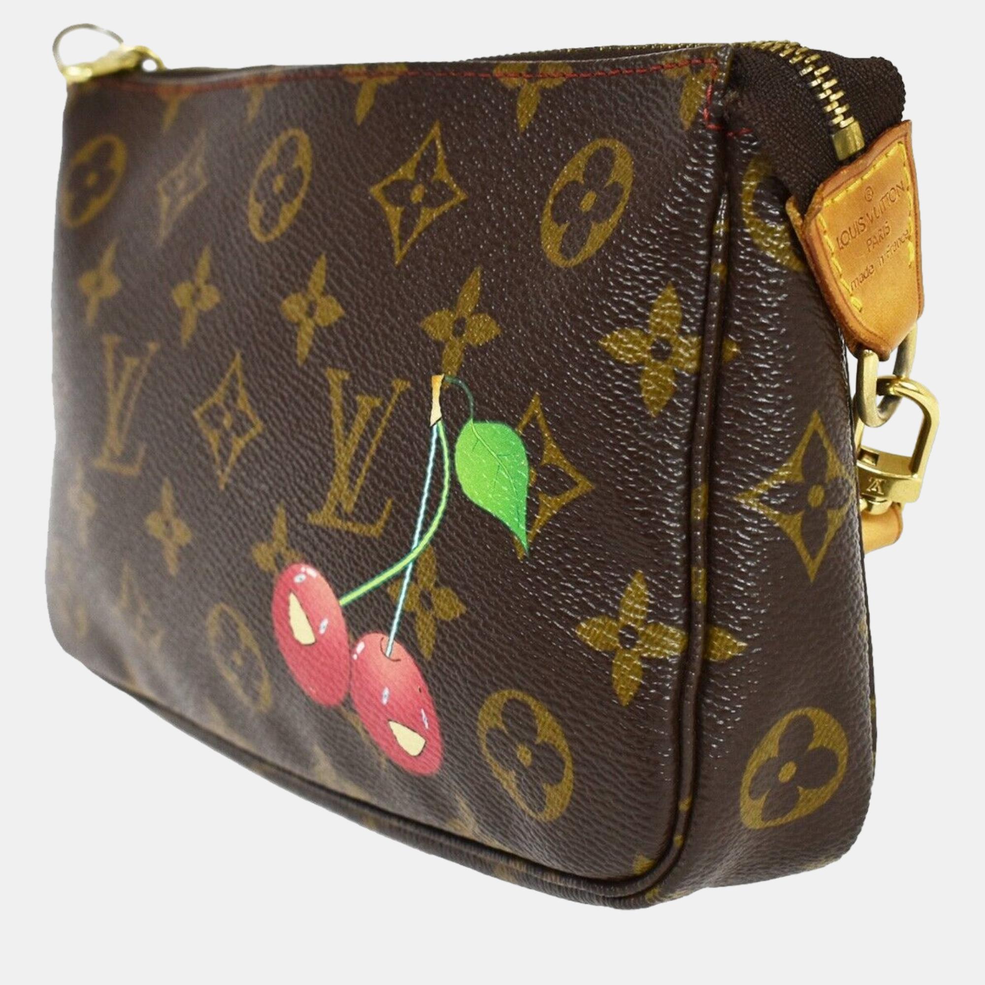 

Louis Vuitton Brown Canvas Pochette accessoires clutch bag