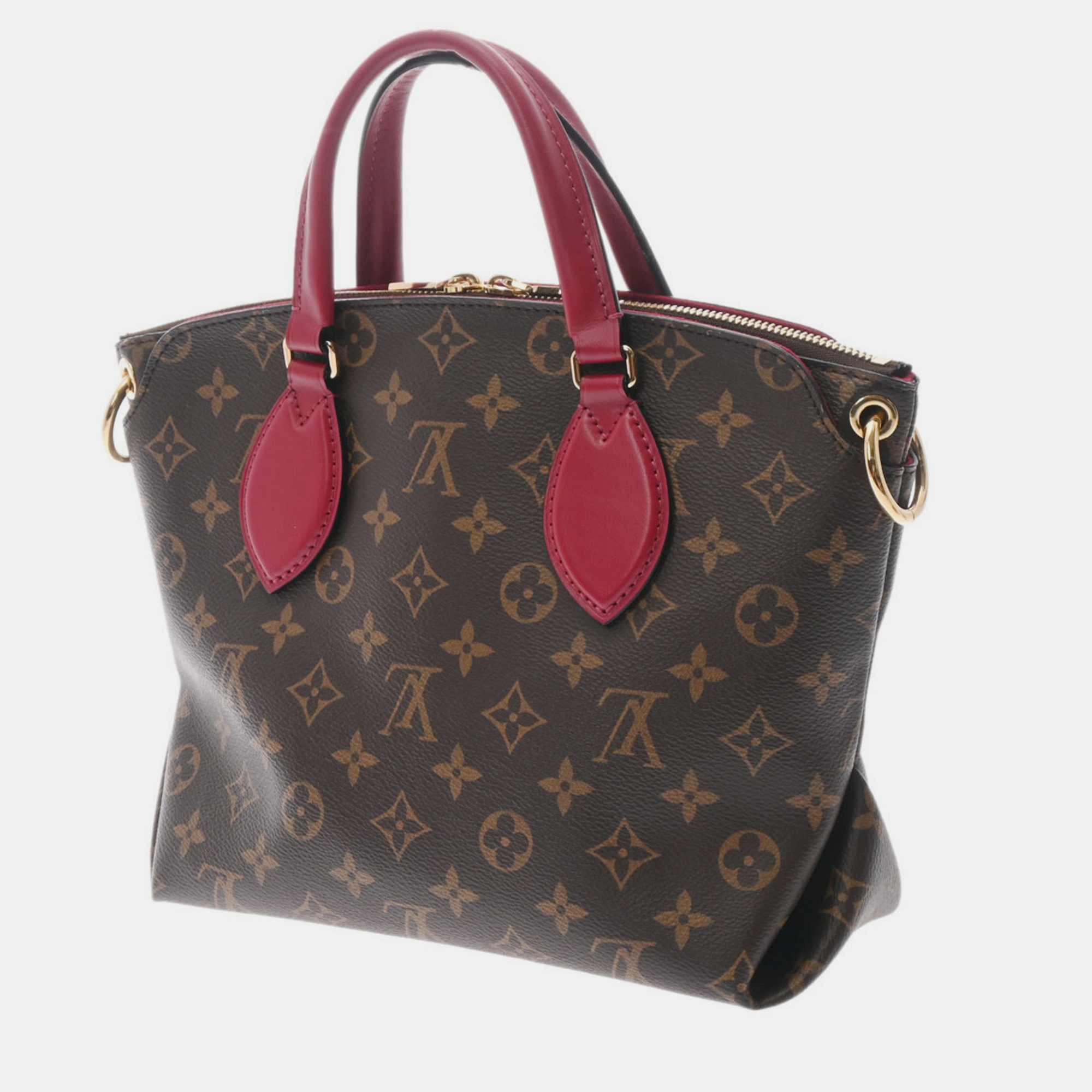 

Louis Vuitton Brown/Red Monogram Flower Zipped MM Tote Bag