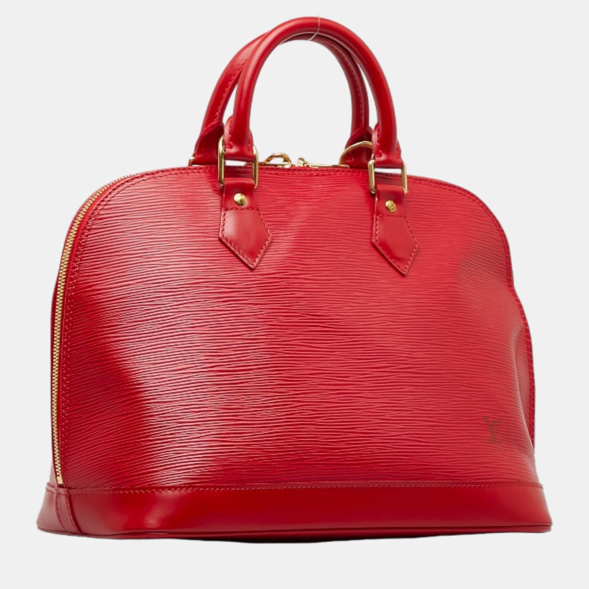 

Louis Vuitton Red Animal skin Epi Alma PM Handbag