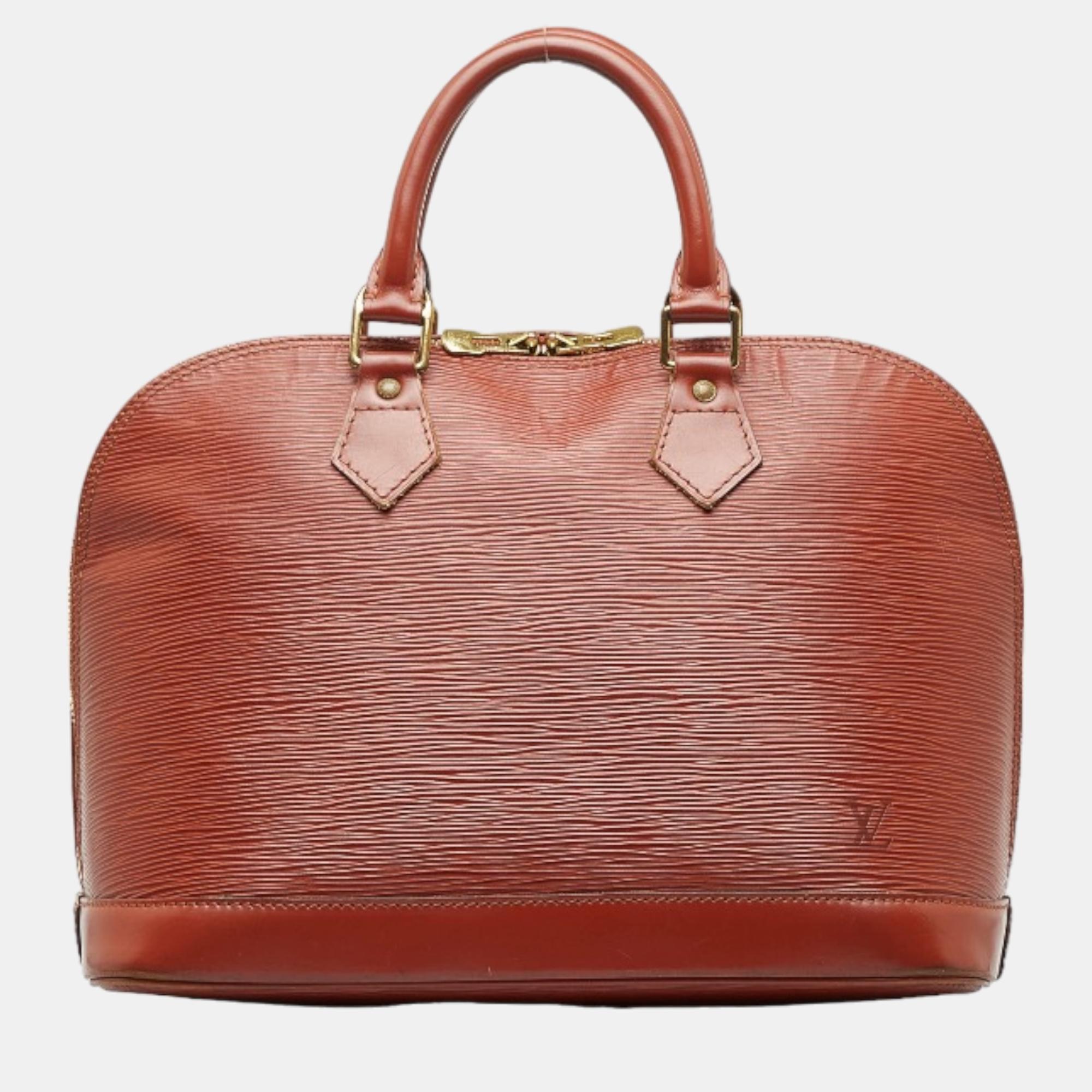Pre-owned Louis Vuitton Brown Epi Alma Pm Handbag