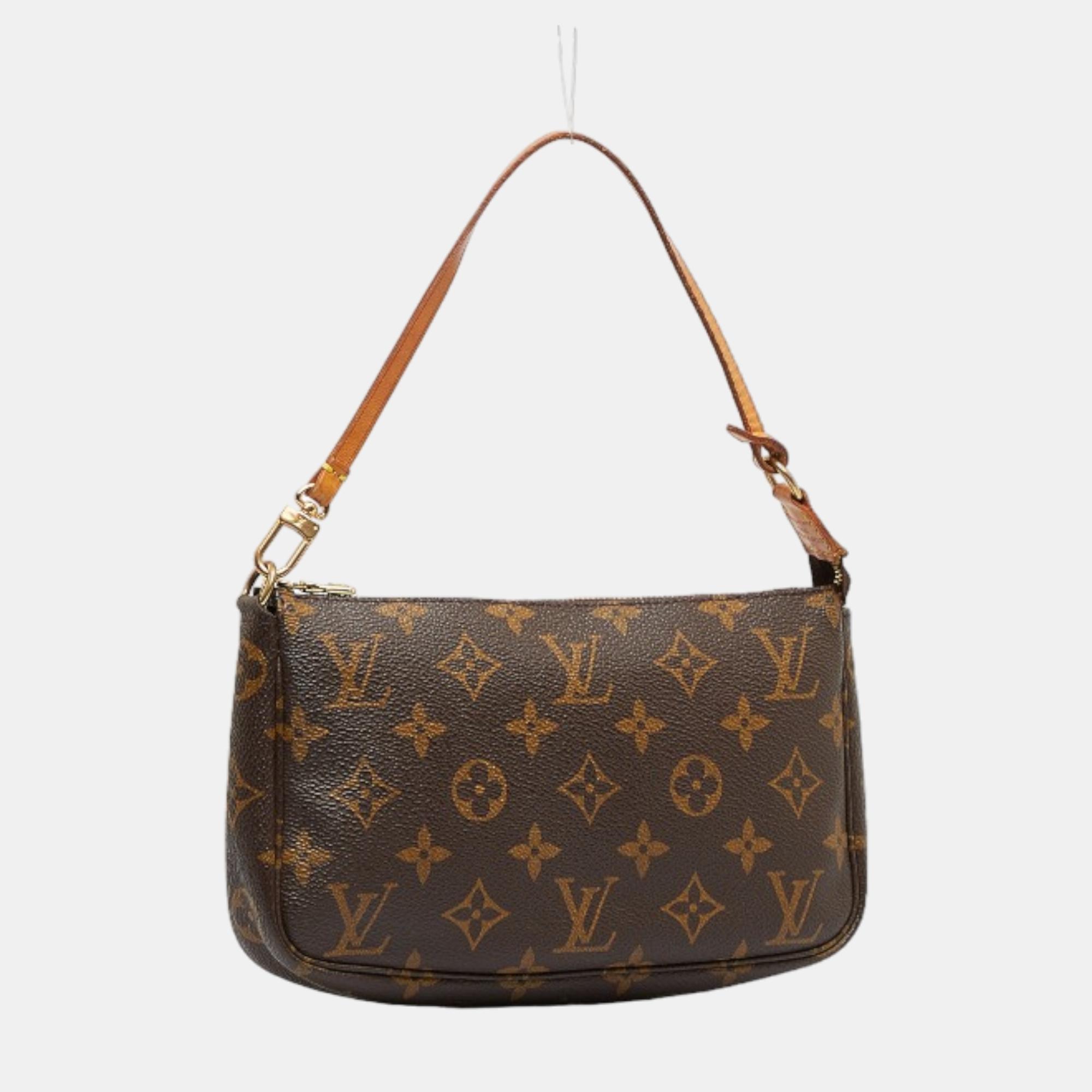 

Louis Vuitton Brown Canvas Monogram Pochette Accessoires Shoulder Bag
