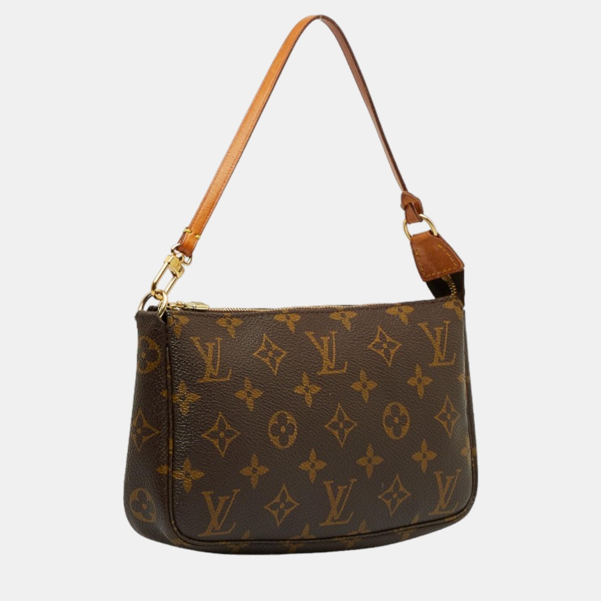 

Louis Vuitton Brown Canvas Monogram Pochette Accessoires Shoulder Bag