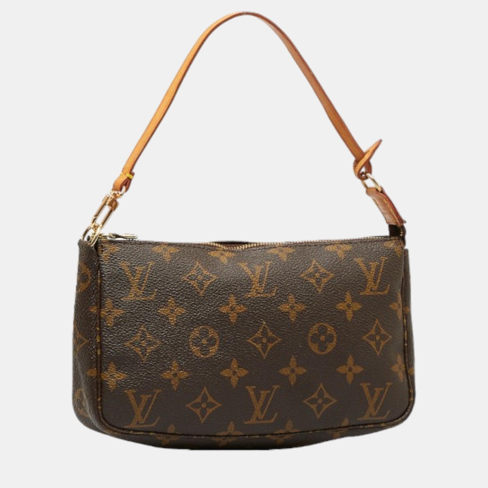 

Louis Vuitton Brown Canvas Monogram Pochette Accessoires Shoulder Bag