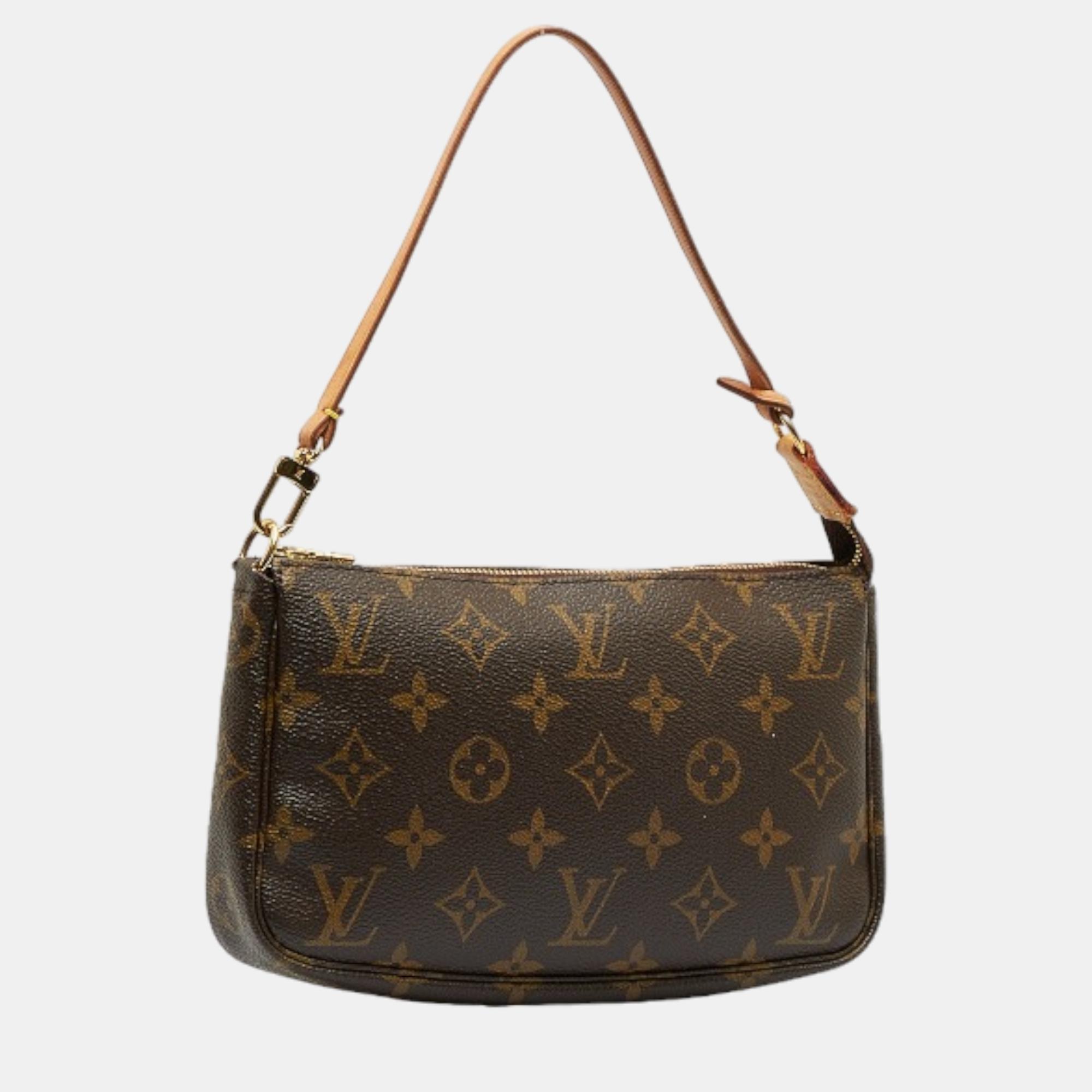 

Louis Vuitton Brown Canvas Monogram Pochette Accessoires Shoulder Bag
