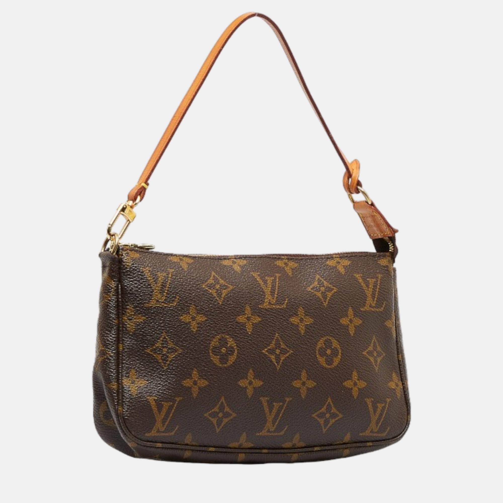 

Louis Vuitton Brown Canvas Monogram Pochette Accessoires Shoulder Bag