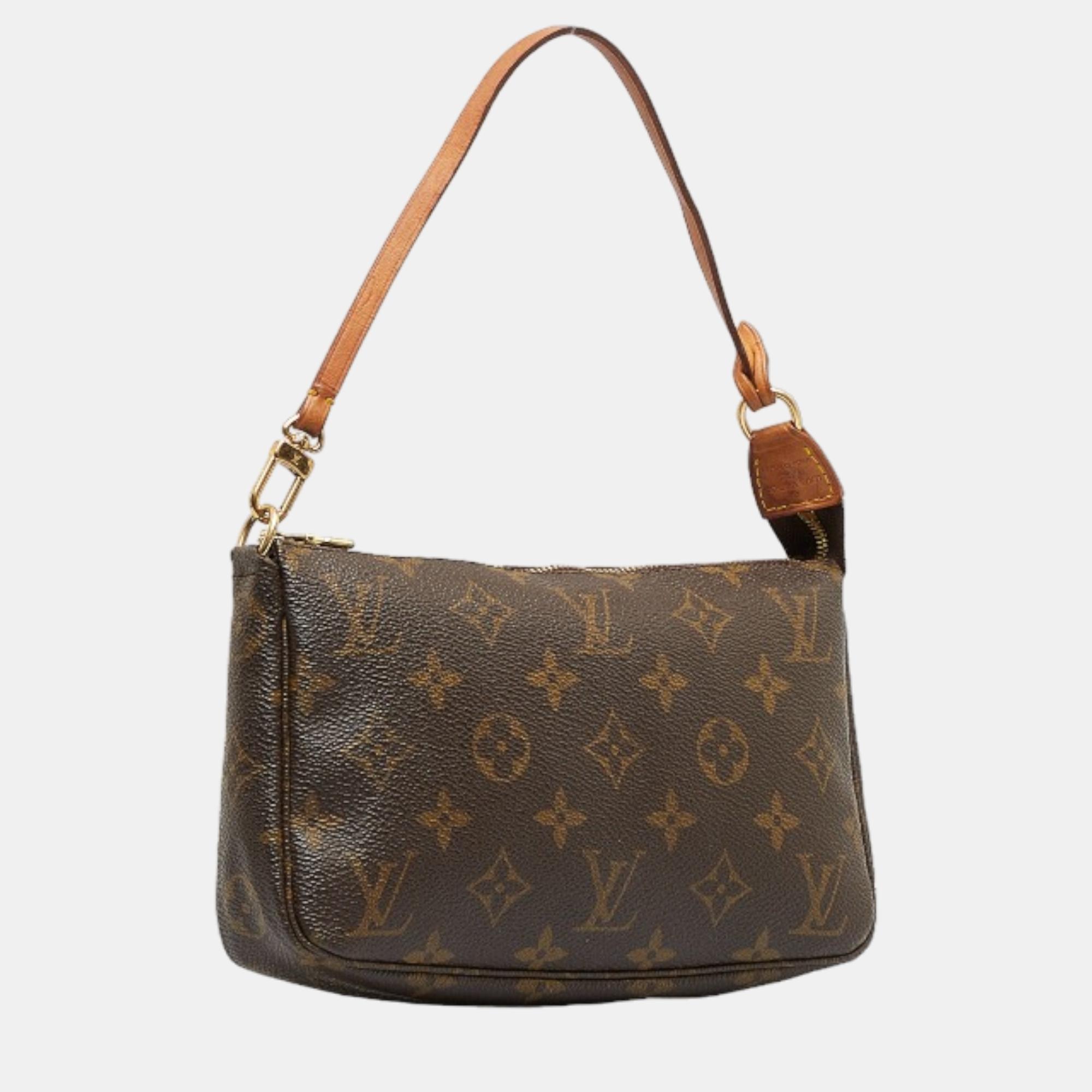 

Louis Vuitton Brown Canvas Monogram Pochette Accessoires Shoulder Bag