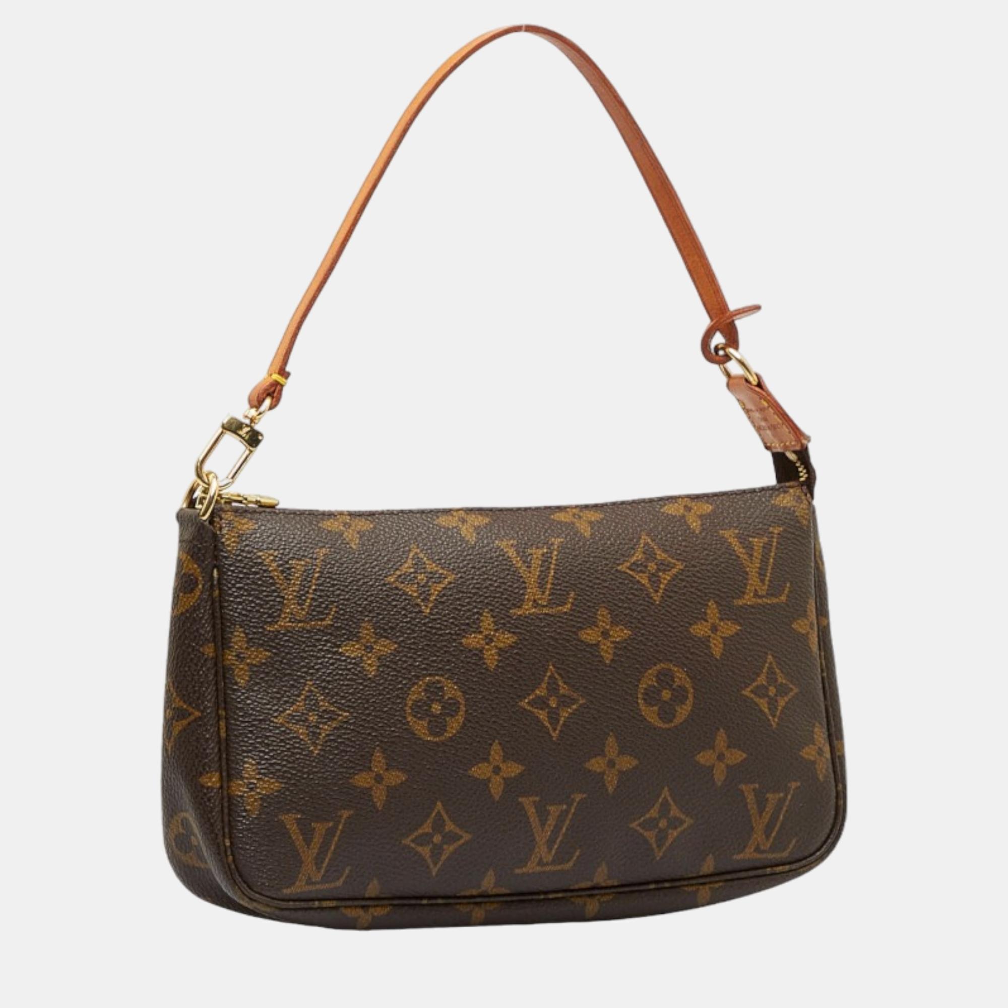 

Louis Vuitton Brown Canvas Monogram Pochette Accessoires Shoulder Bag