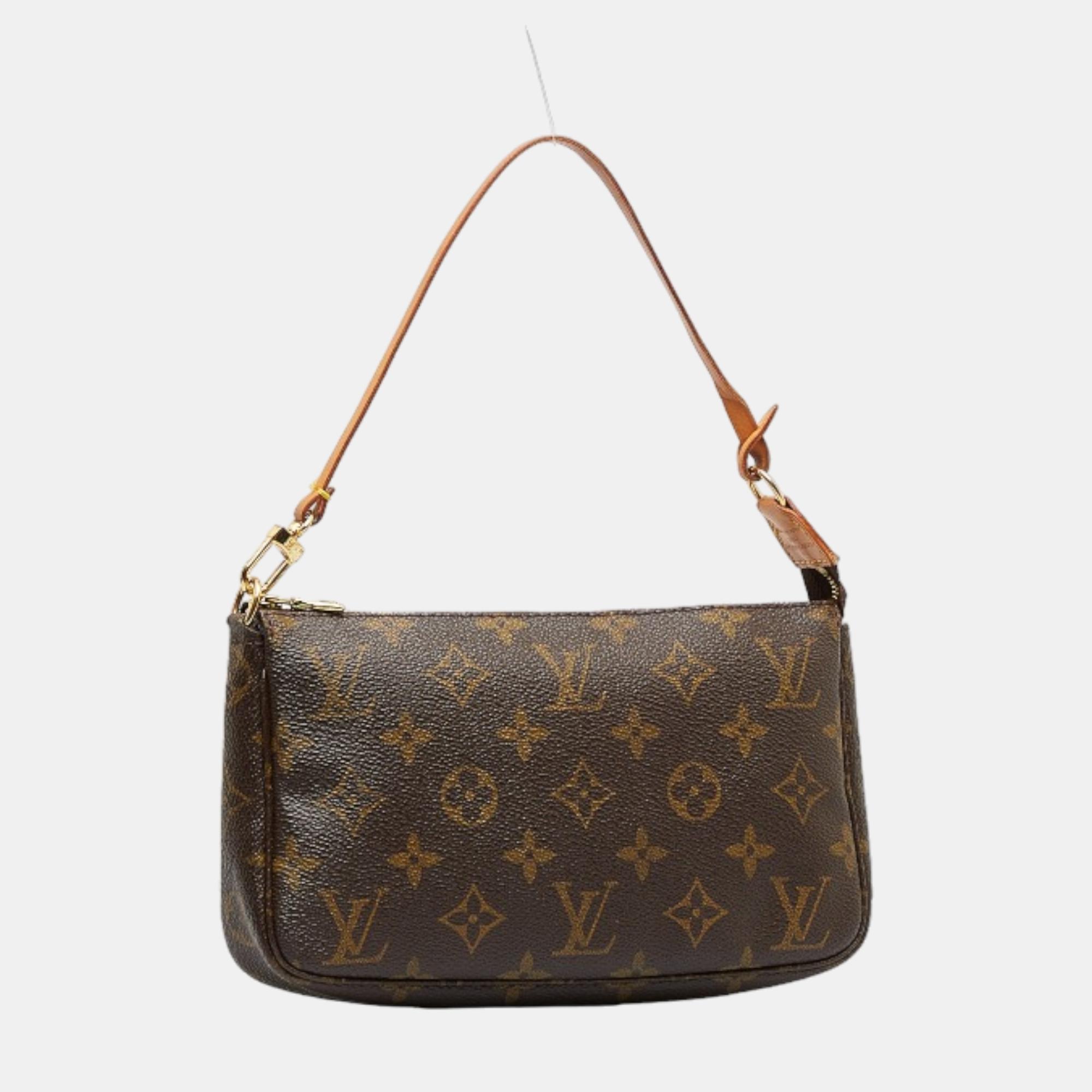 

Louis Vuitton Brown Canvas Monogram Pochette Accessoires Shoulder Bag