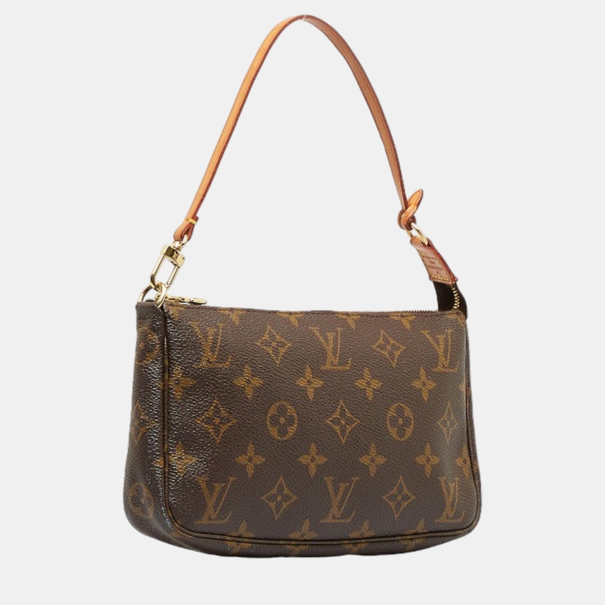 

Louis Vuitton Brown Canvas Monogram Pochette Accessoires Shoulder Bag