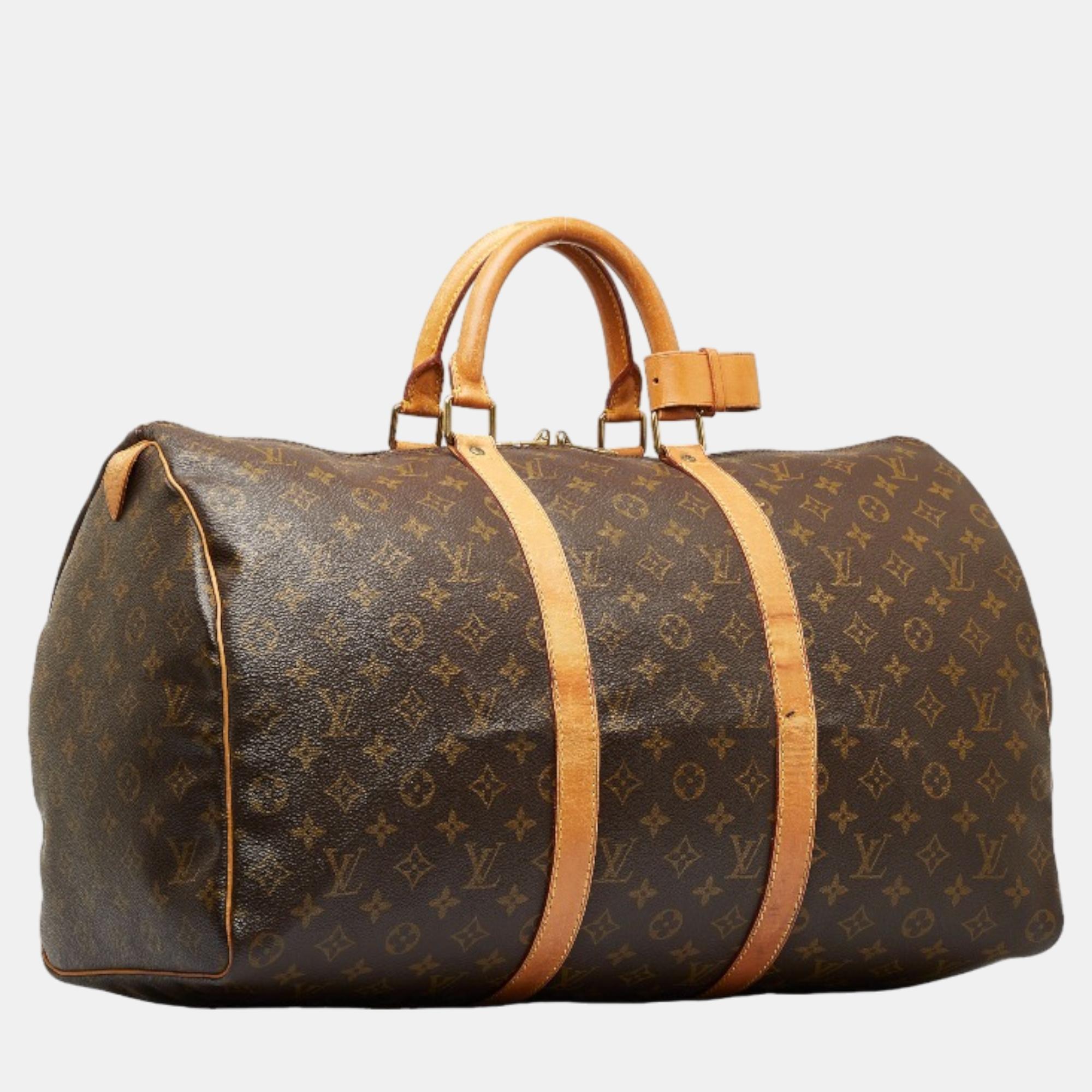 

Louis Vuitton Brown Canvas Monogram Keepall 50 Travel Bag