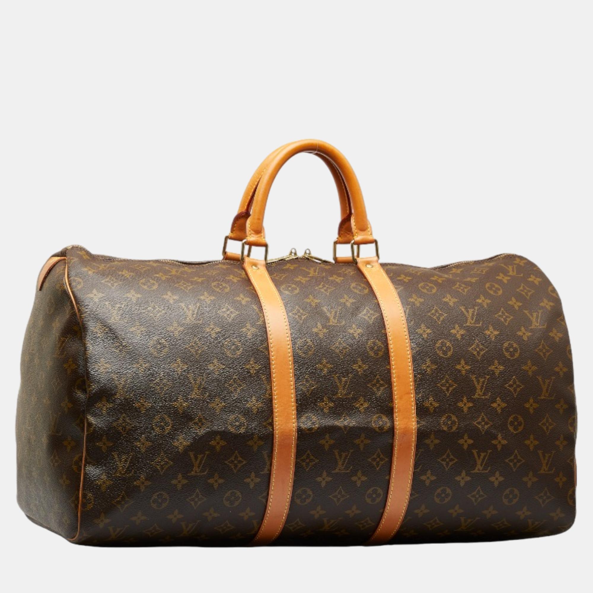 

Louis Vuitton Brown Canvas Monogram Keepall 55 Travel Bag