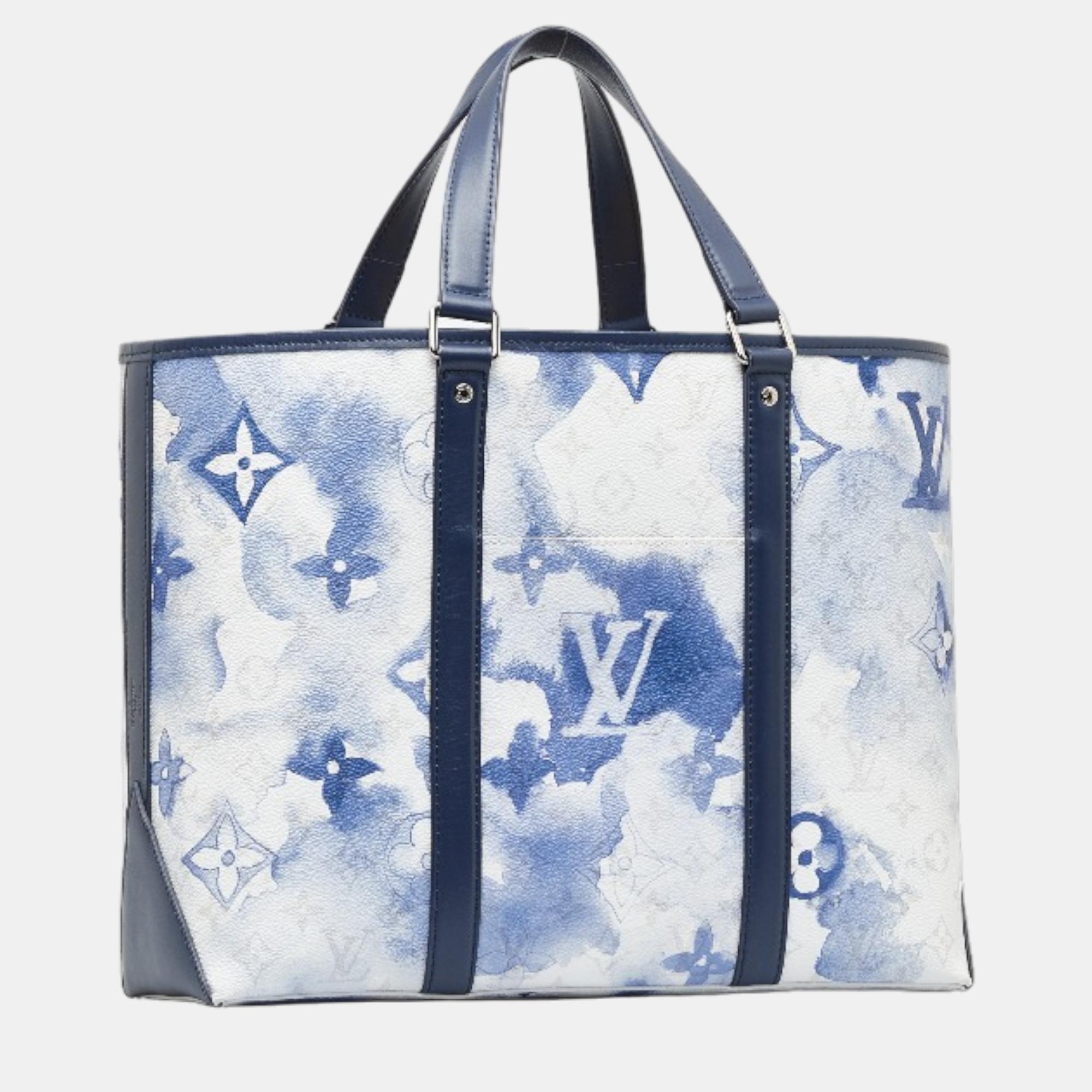 

Louis Vuitton Blue Canvas Monogram Watercolor Weekend PM Tote Bag