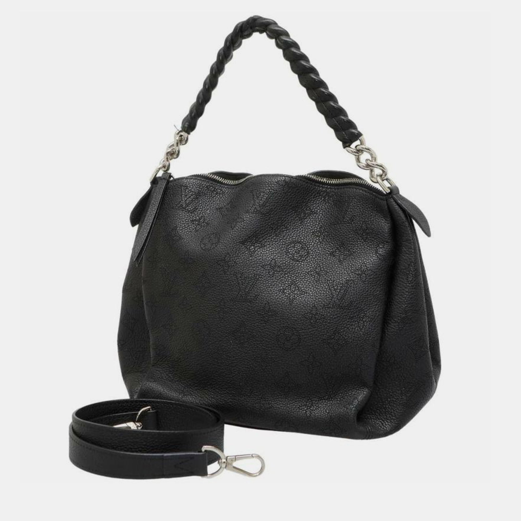 Louis Vuitton Tote Babylone Chain Monogram Mahina BB Noir Black in Leather  with Silver-tone - US