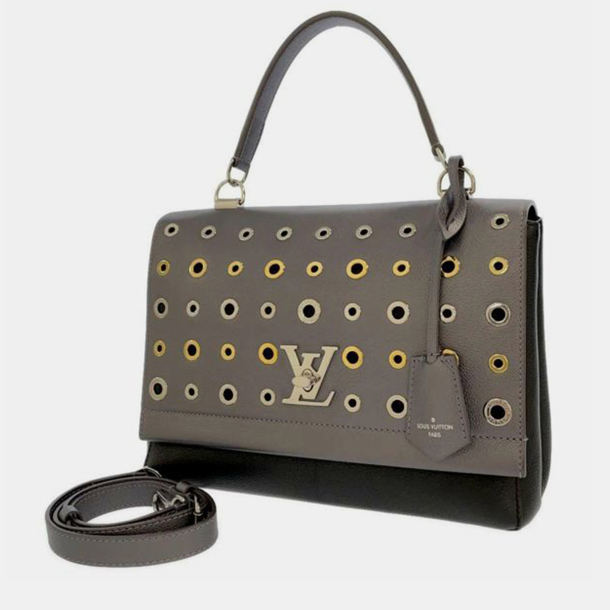 Gray Louis Vuitton Eyelet LockMe II Satchel