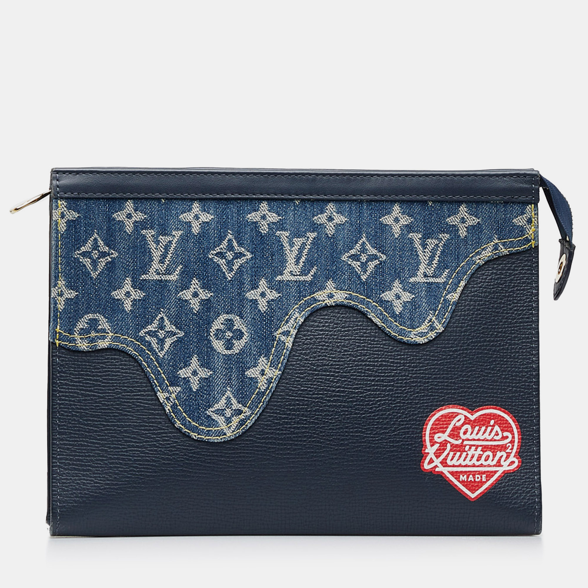 Louis Vuitton x Nigo Flap Double Phone Pouch Monogram Blue in