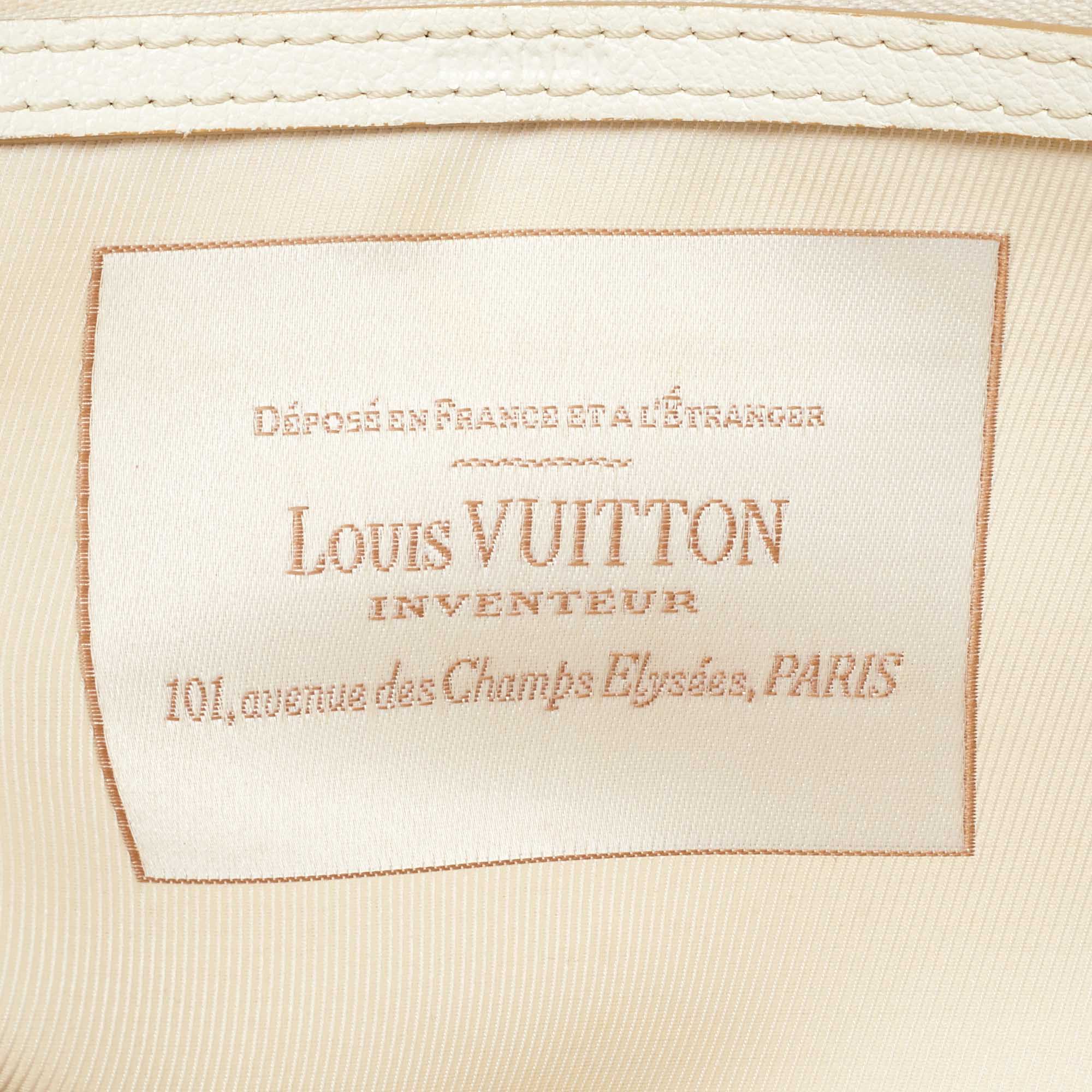 Louis Vuitton Inventeur White/Ivory Canvas Luggage Bag Gold Tone Emblem