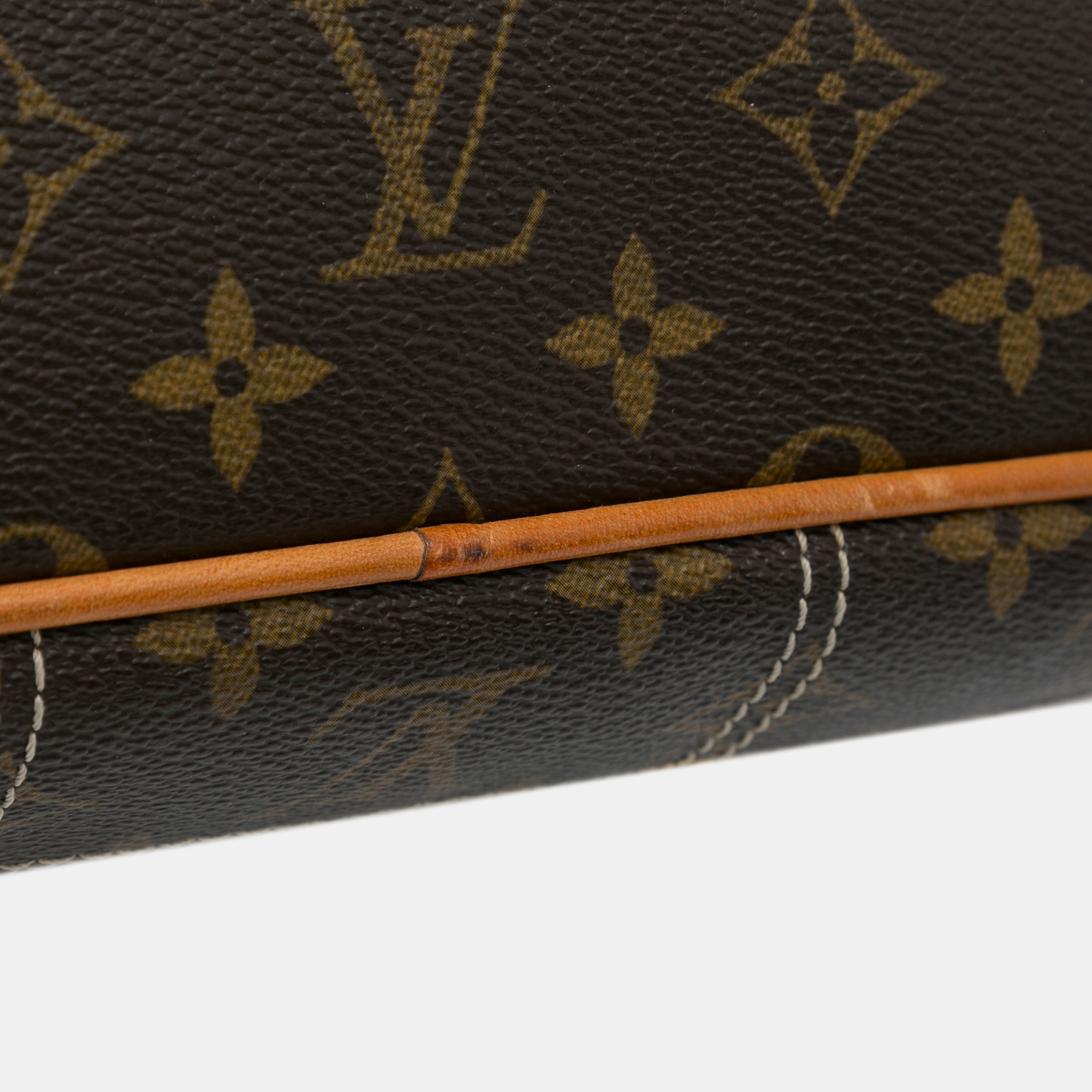 Brown Louis Vuitton Monogram Sac Riveting Shoulder Bag