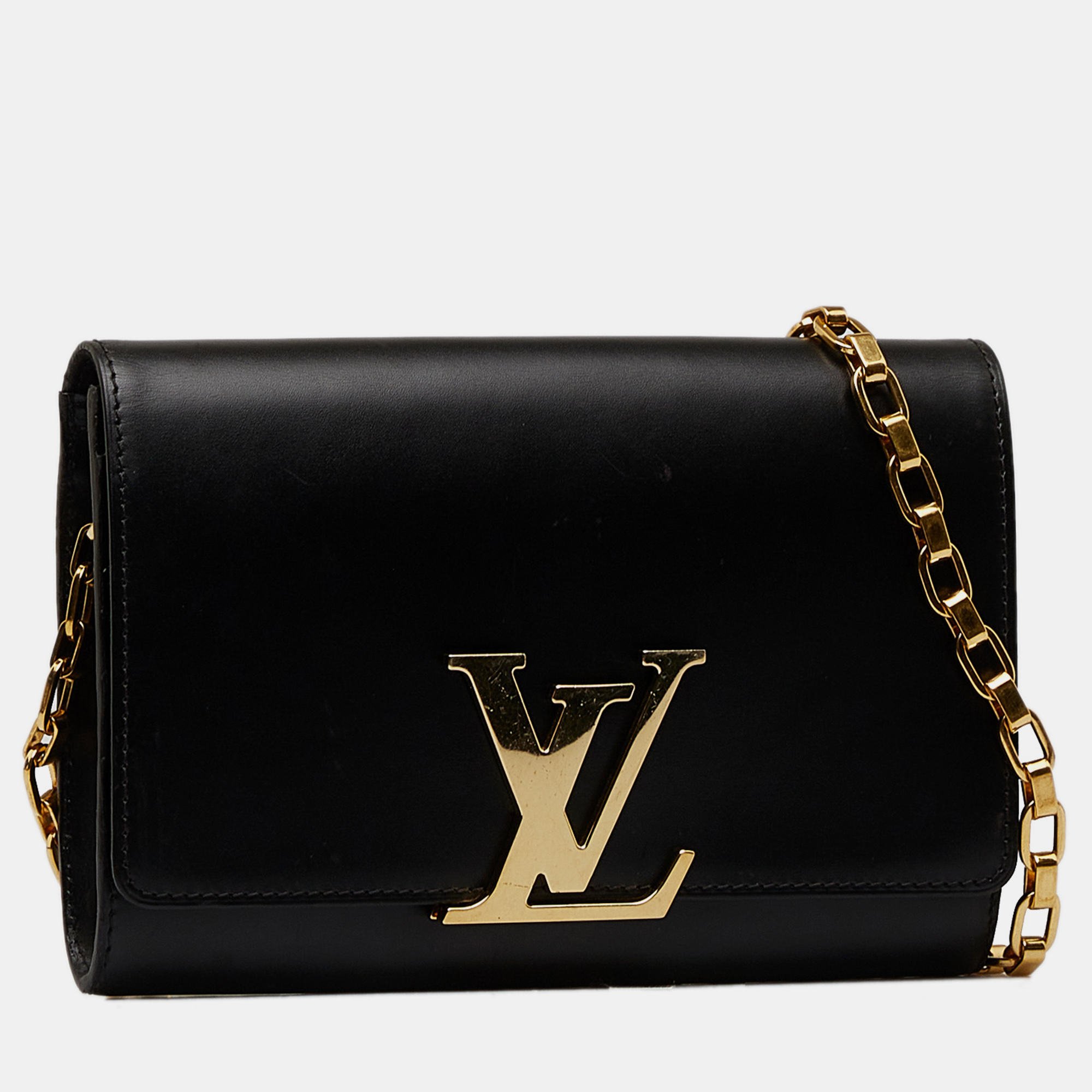 

Louis Vuitton Black Leather Louise Chain GM