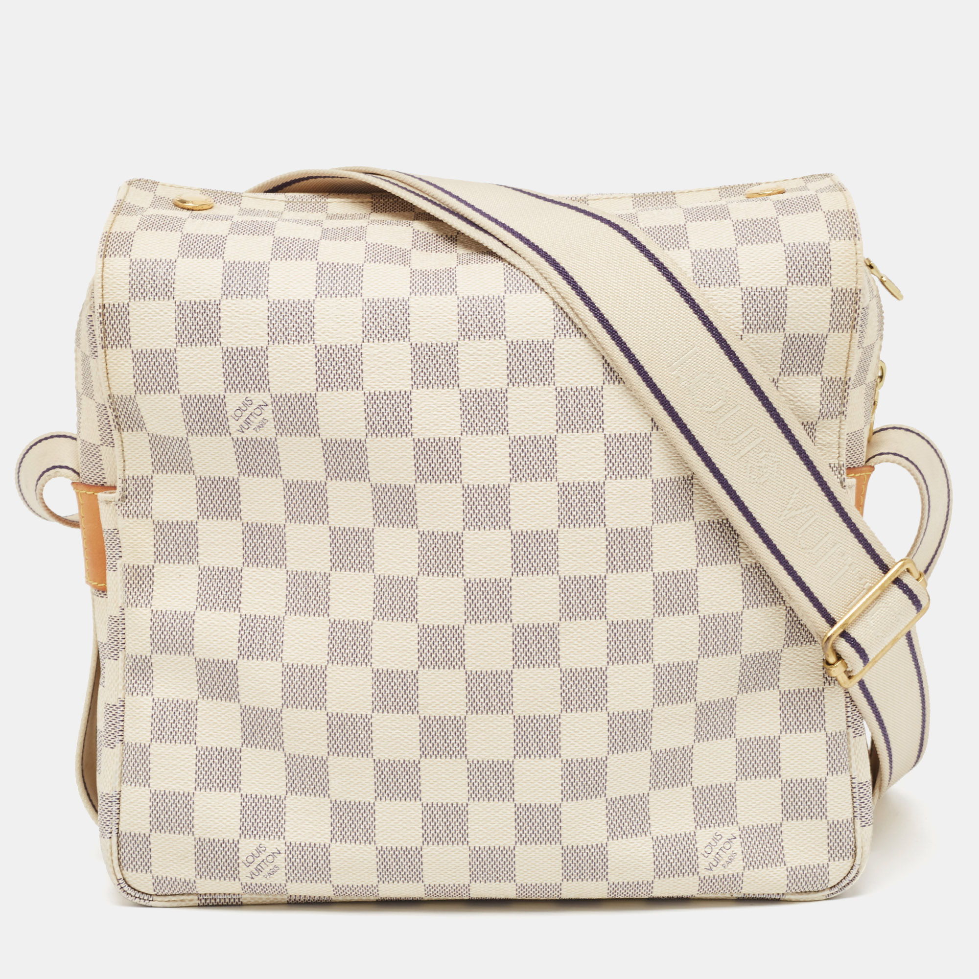 

Louis Vuitton Damier Azur Canvas Naviglio Crossbody Bag, White